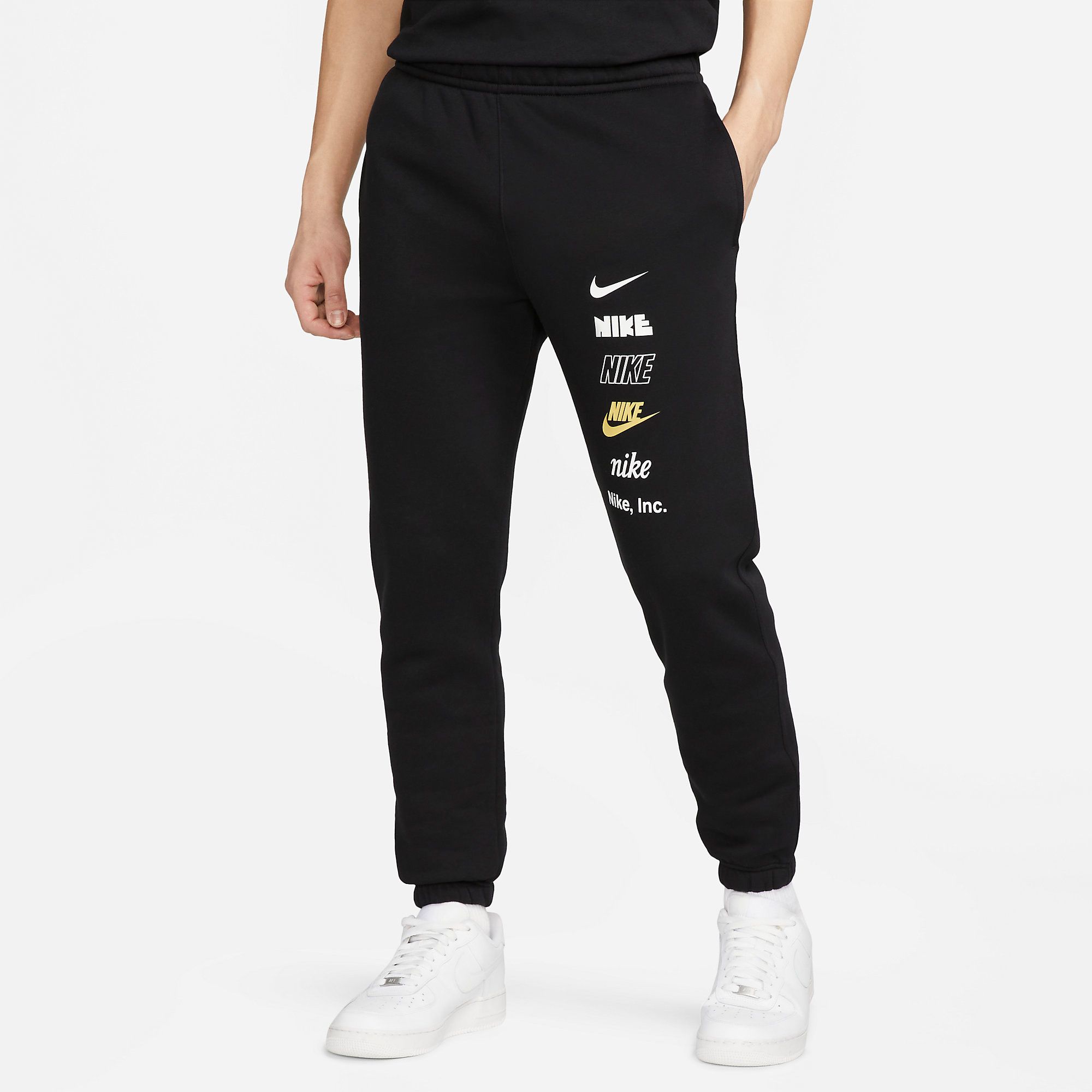 Nike Sportswear Logo Fleece Pants - Black
