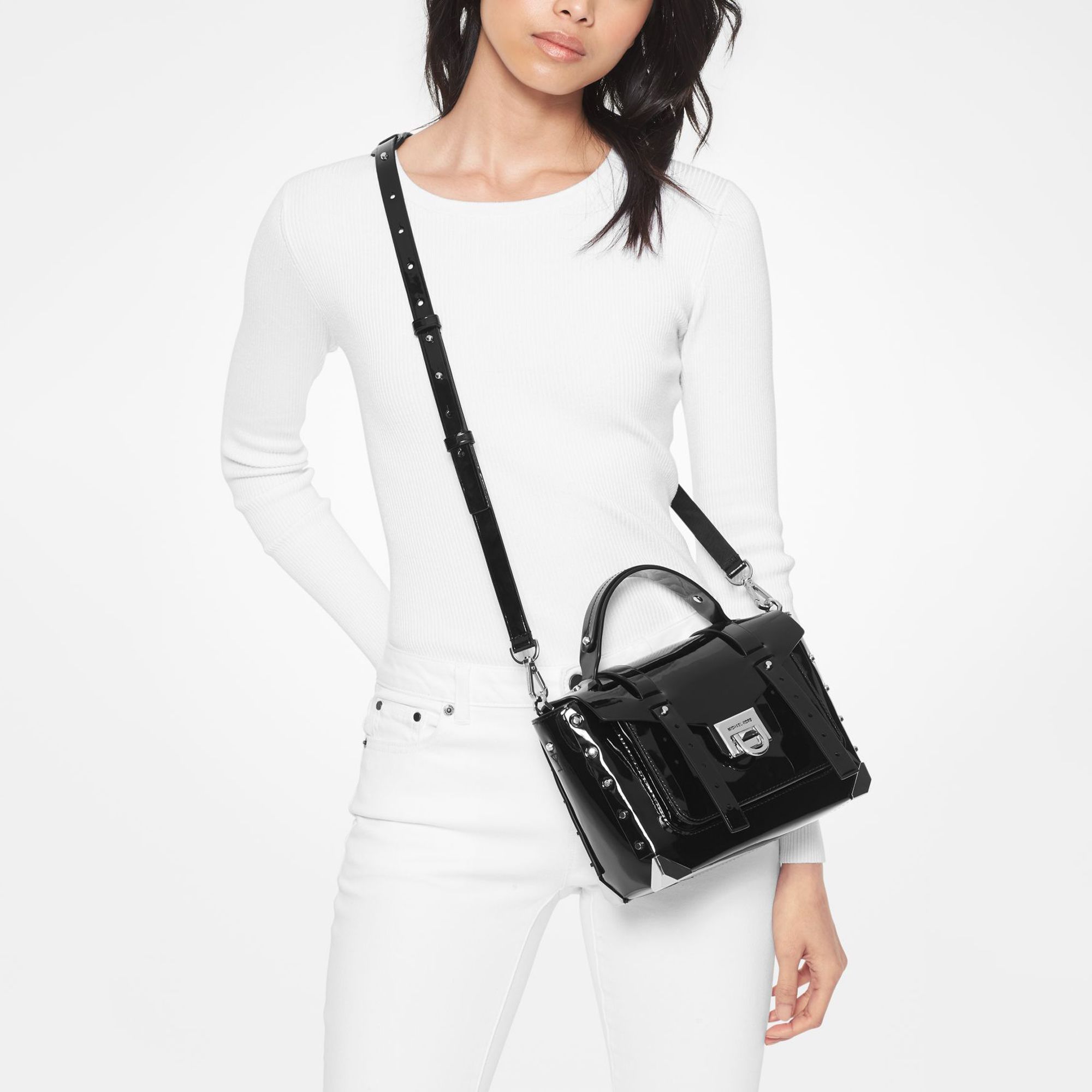 Michael Kors Manhattan Medium Patent Leather Satchel
