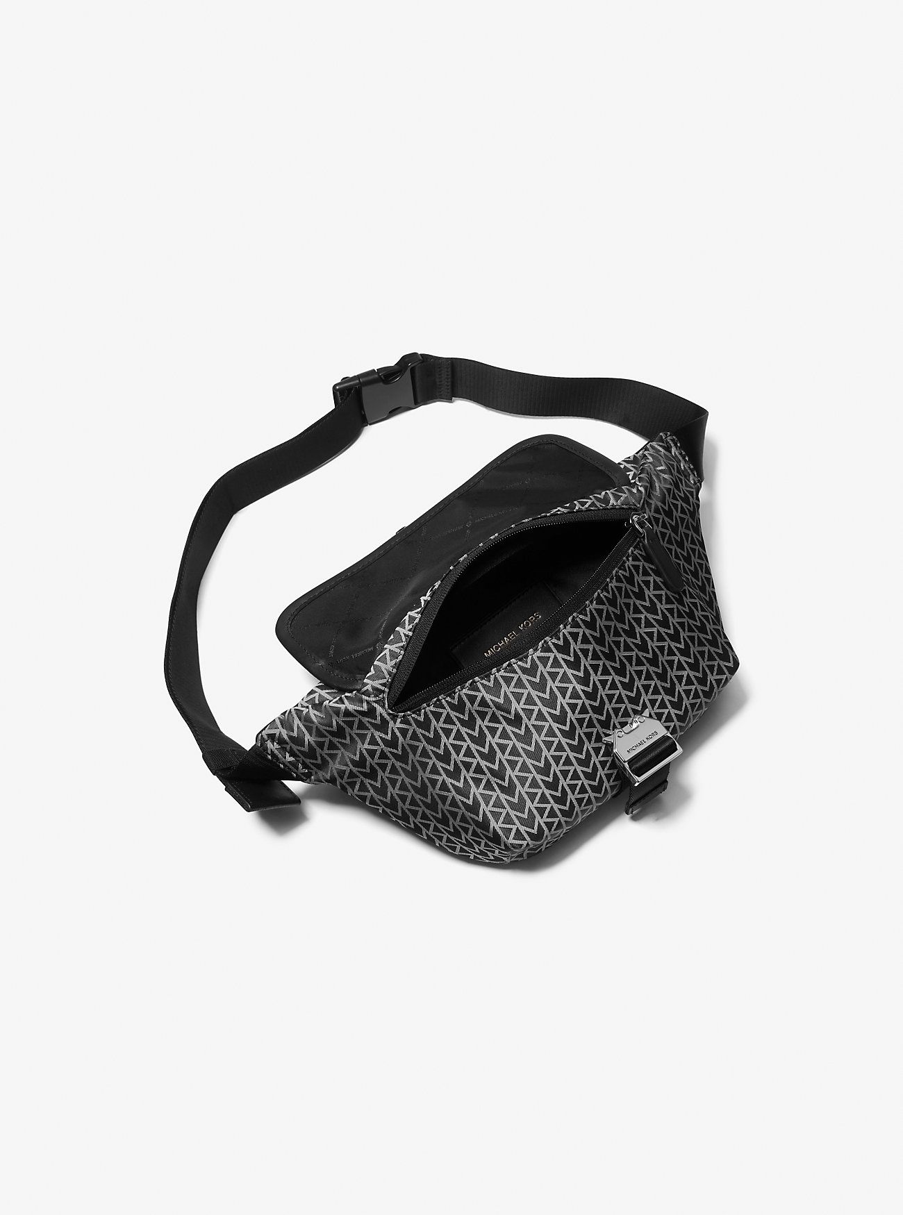 Michael Kors Eli MK2000 Logo Jacquard Sling Pack - Black