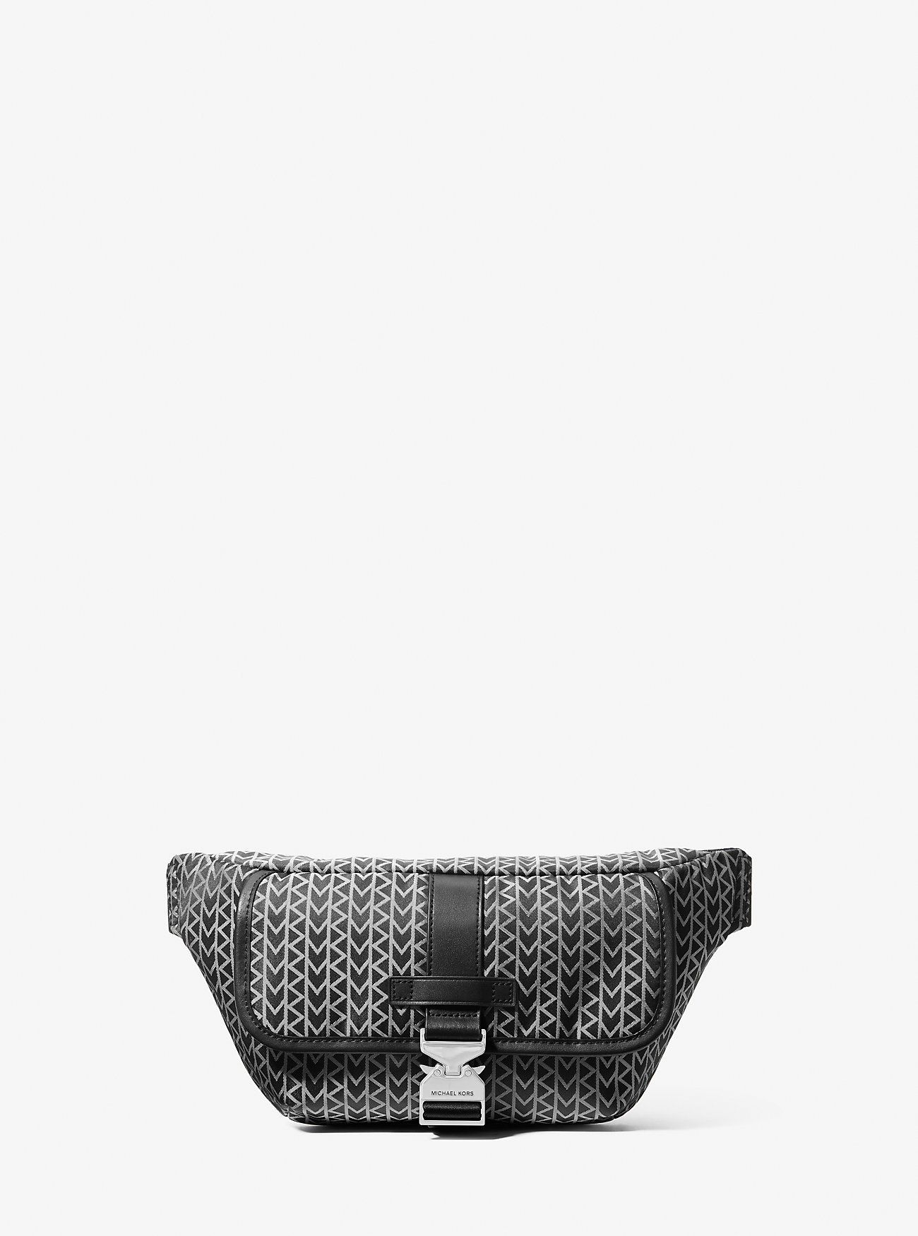 Michael Kors Eli MK2000 Logo Jacquard Sling Pack - Black