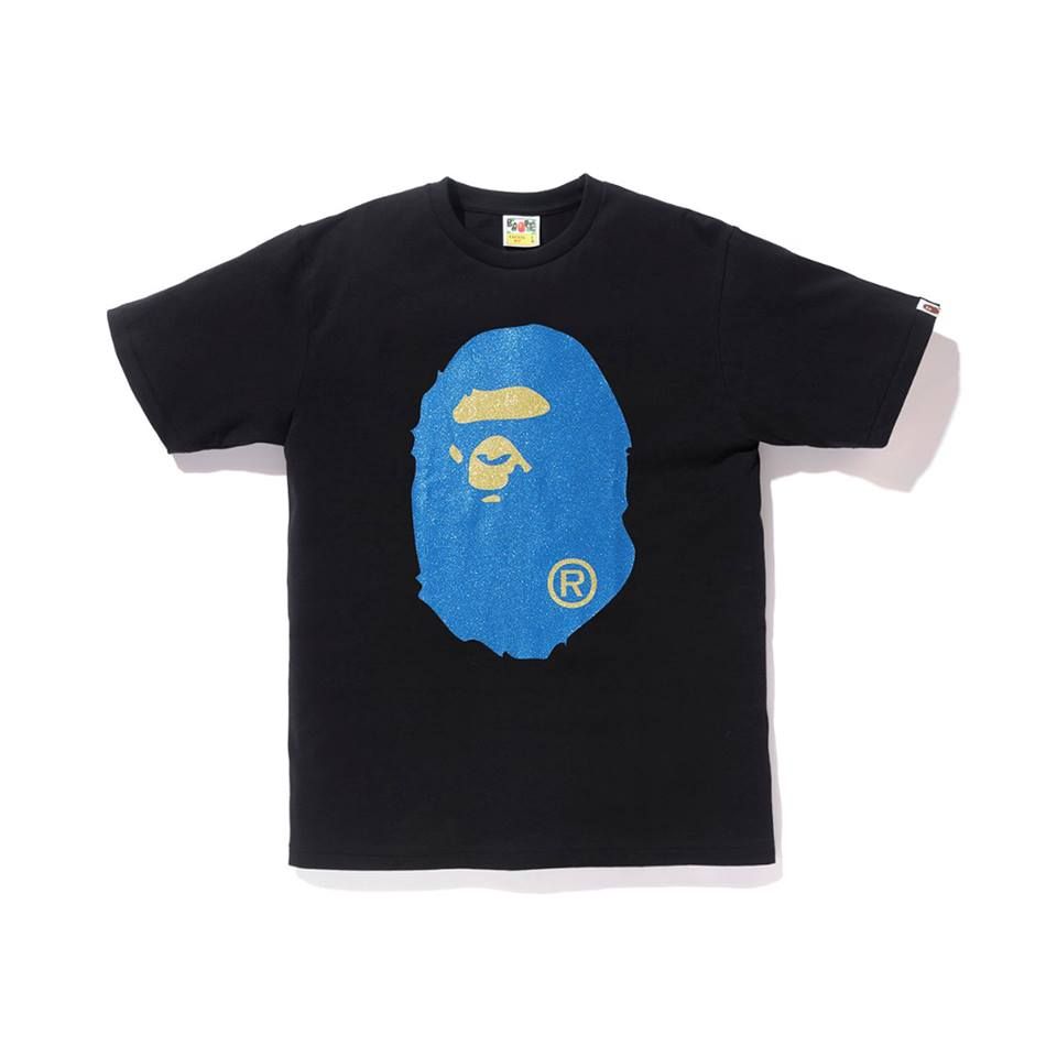 Glitter Big Ape Head Tee SS18 - Black/Blue