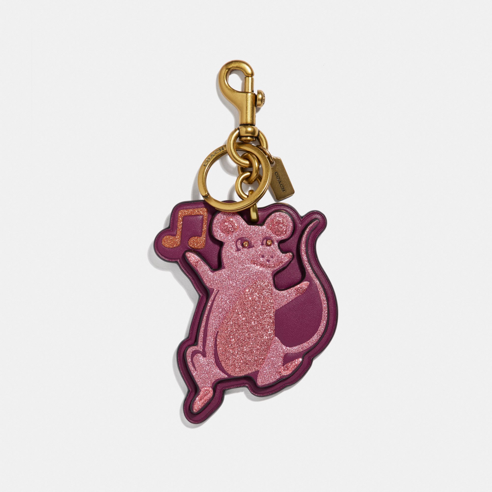  Coach Party Mouse Bag Charm - Dark Berry 