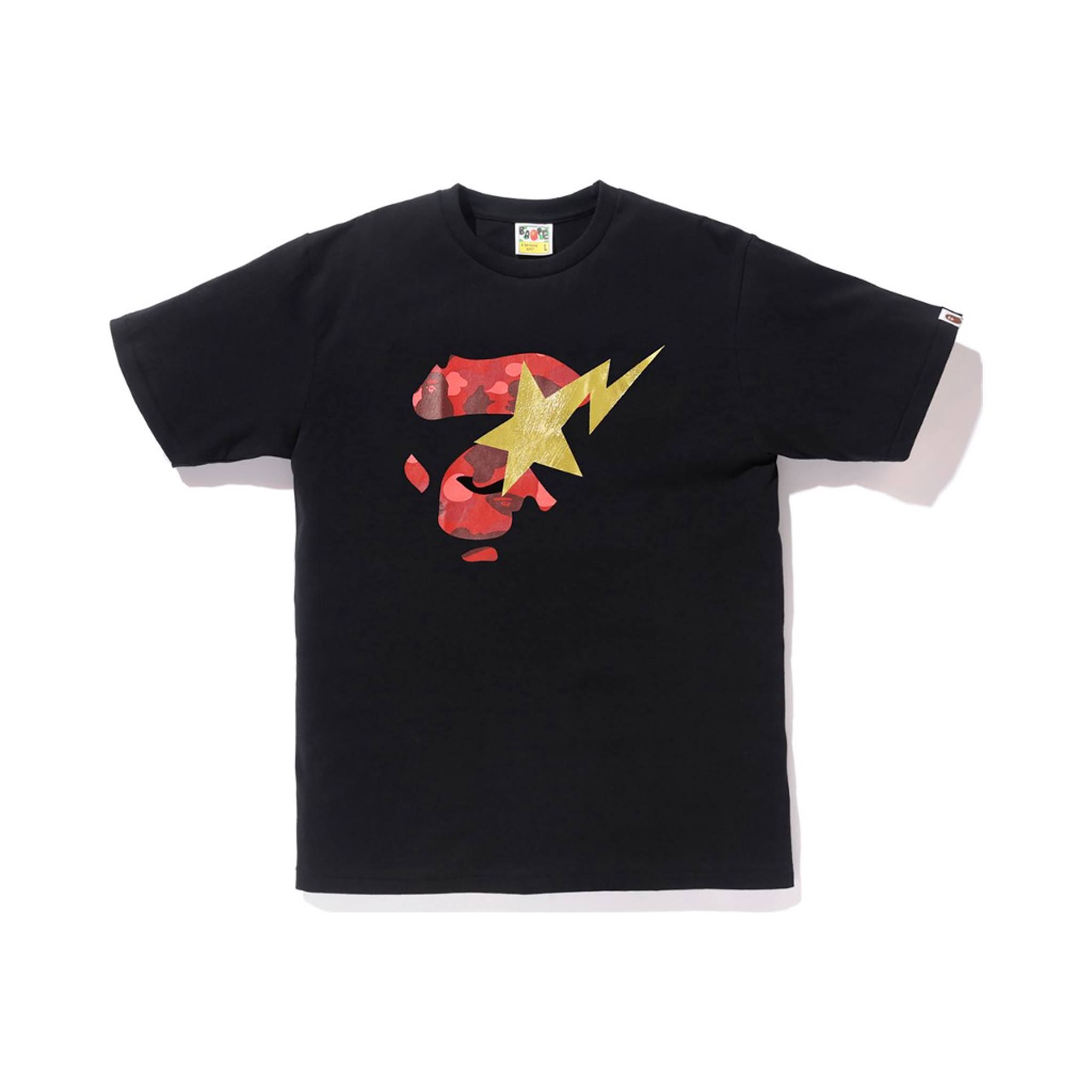 Color Camo Ape Face On Bapesta Tee SS19
