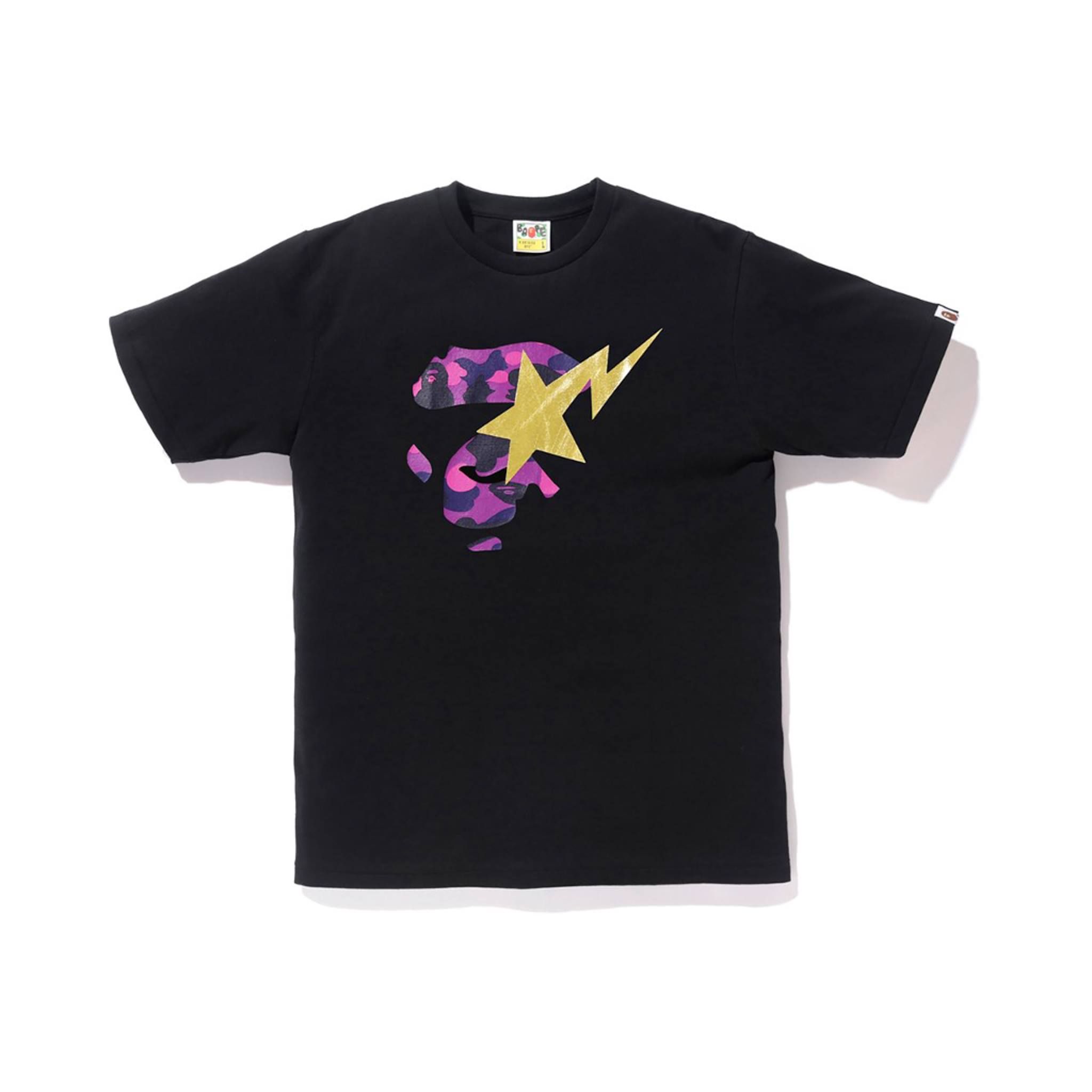 Color Camo Ape Face On Bapesta Tee SS19