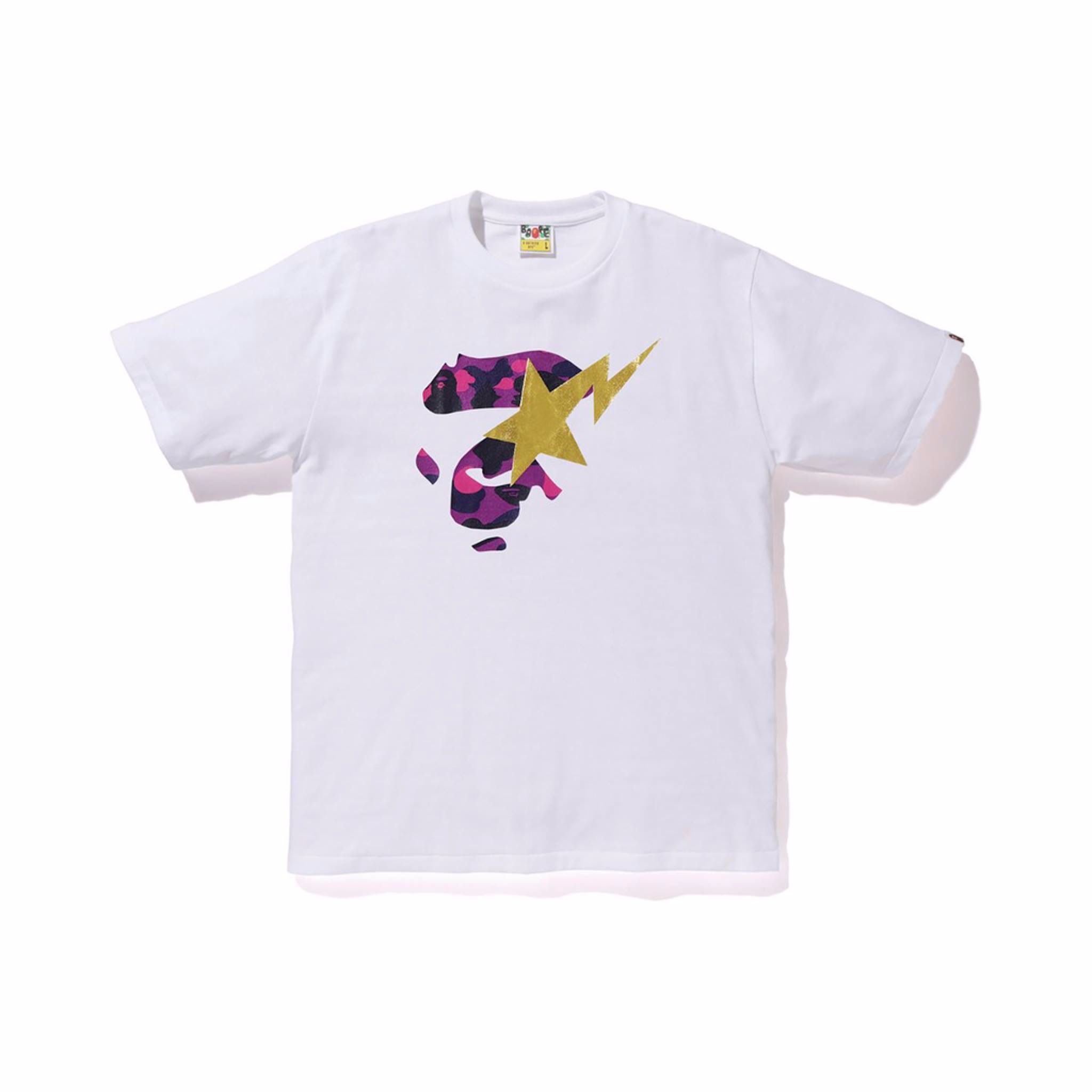 Color Camo Ape Face On Bapesta Tee SS19