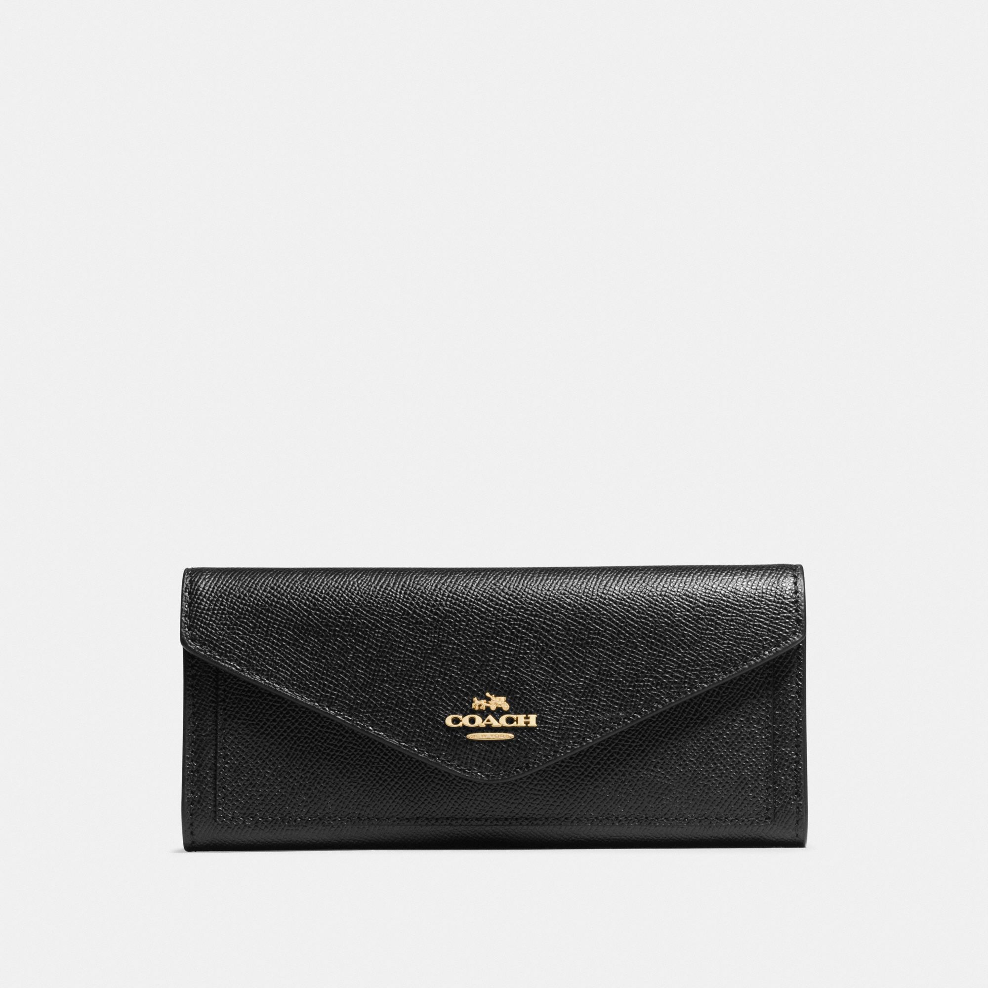 Coach Soft Wallet - Black/Light Gold