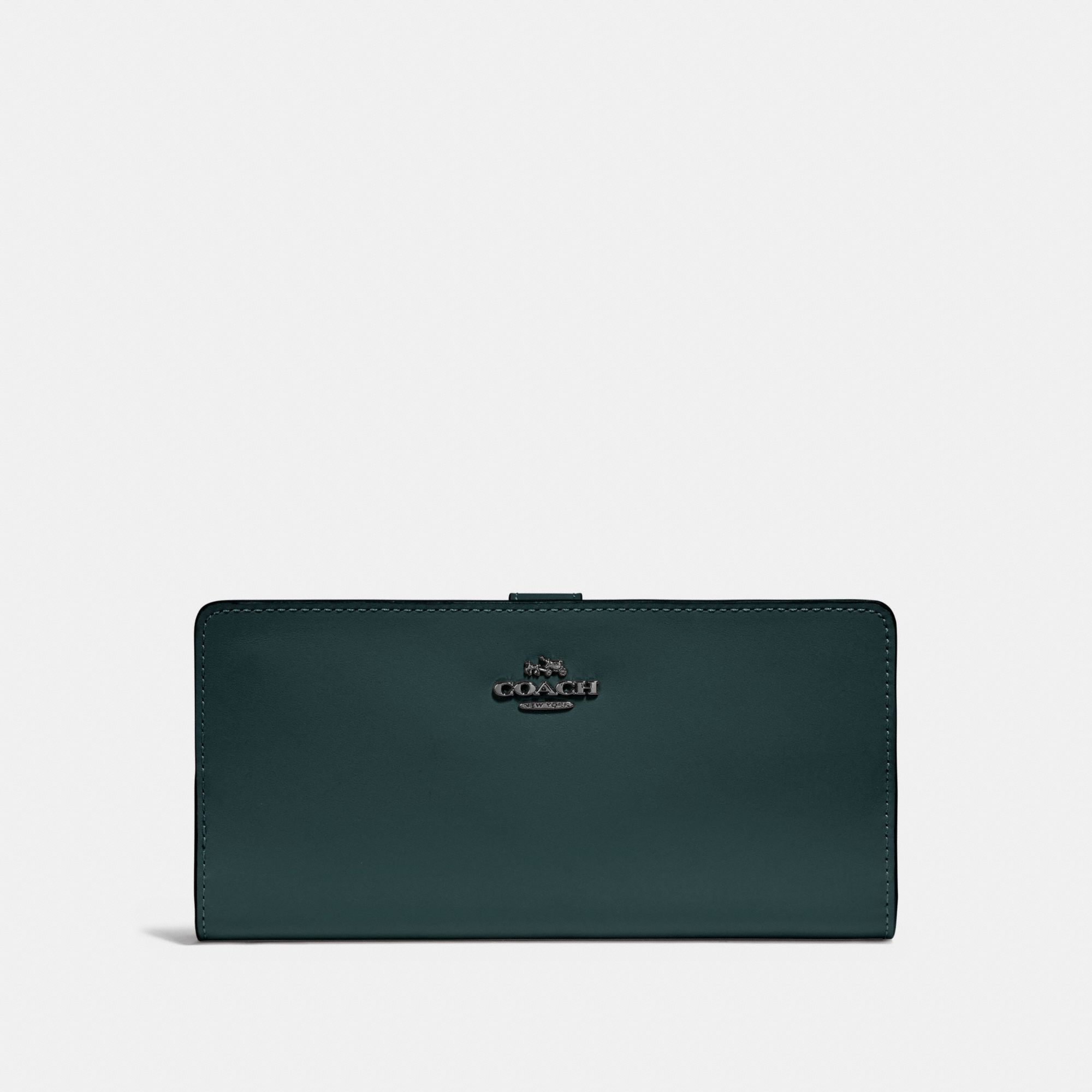 Coach Skinny Wallet - Gunmetal/Cypress