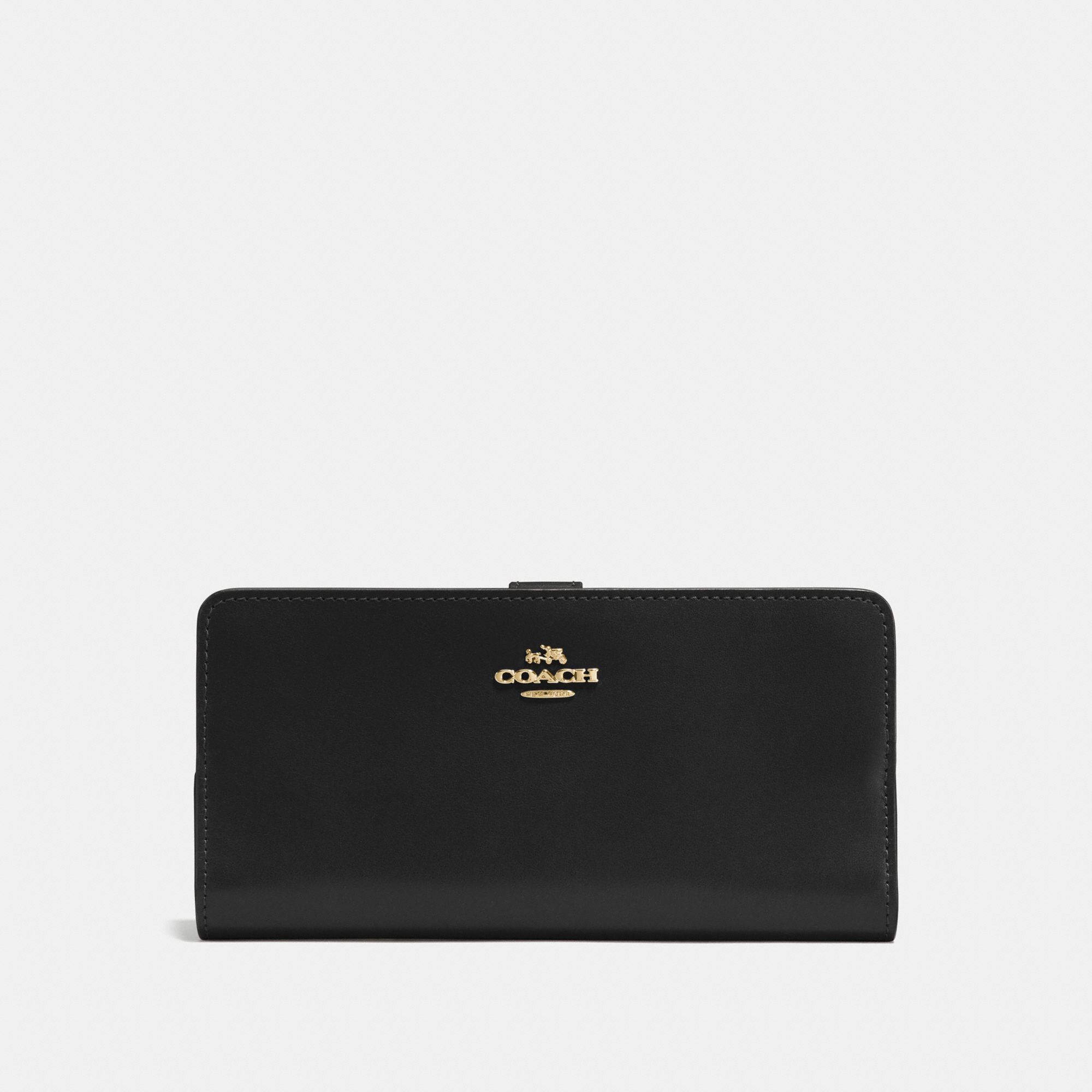 Coach Skinny Wallet - Black/Light Gold