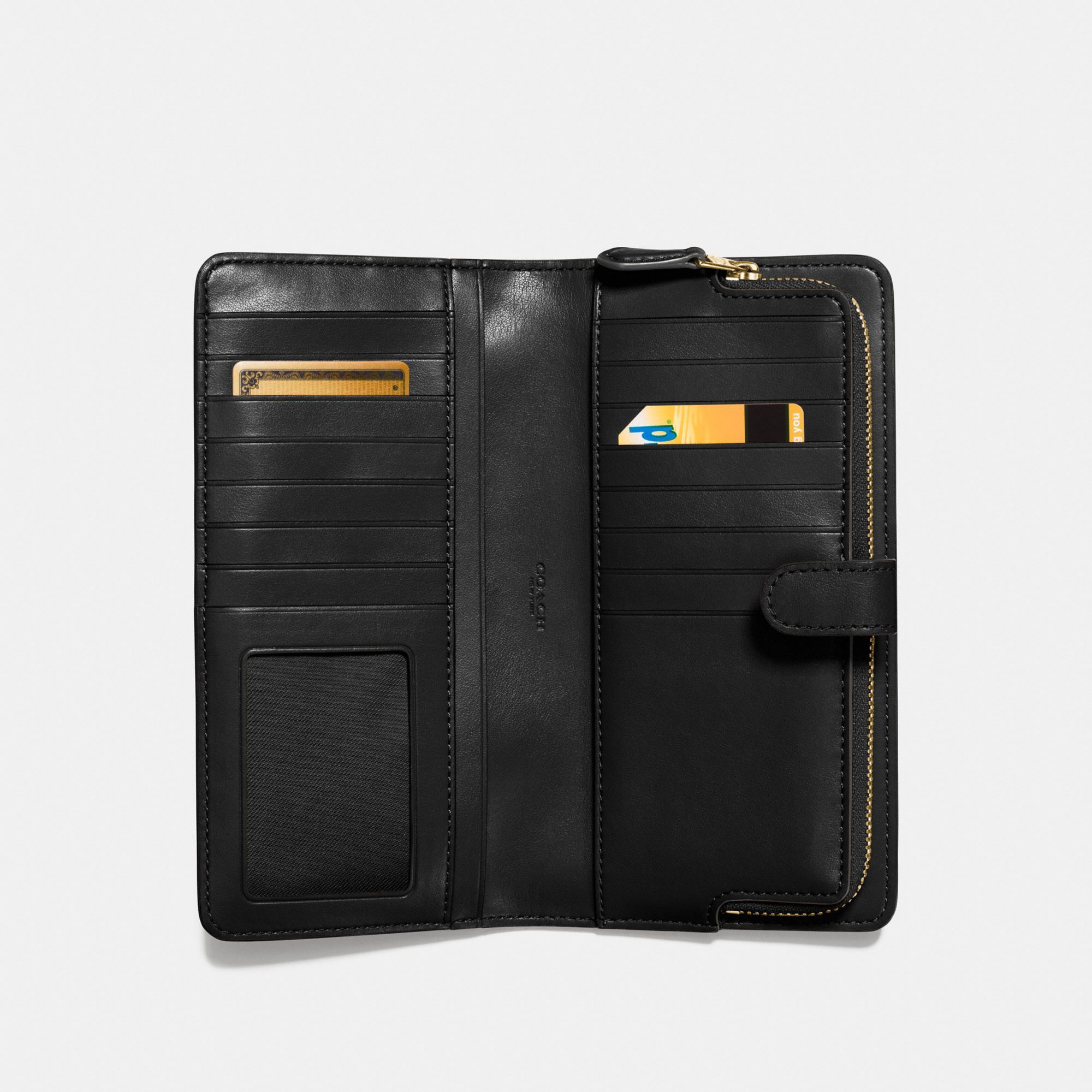 Coach Skinny Wallet - Black/Light Gold
