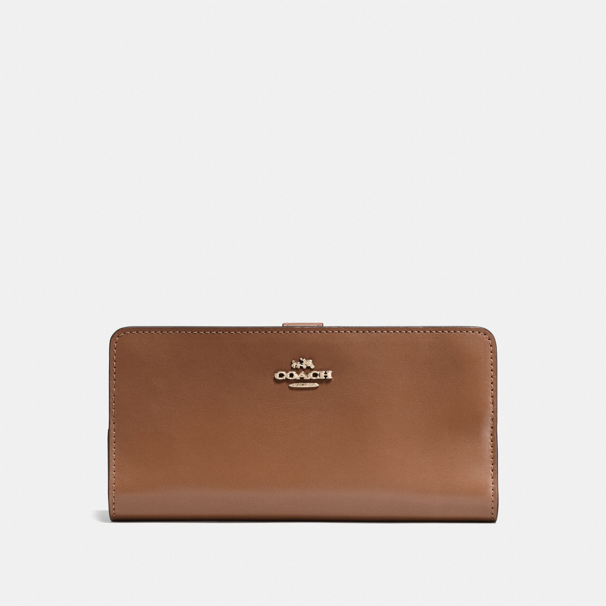 Coach Skinny Wallet - Saddle/Light Gold