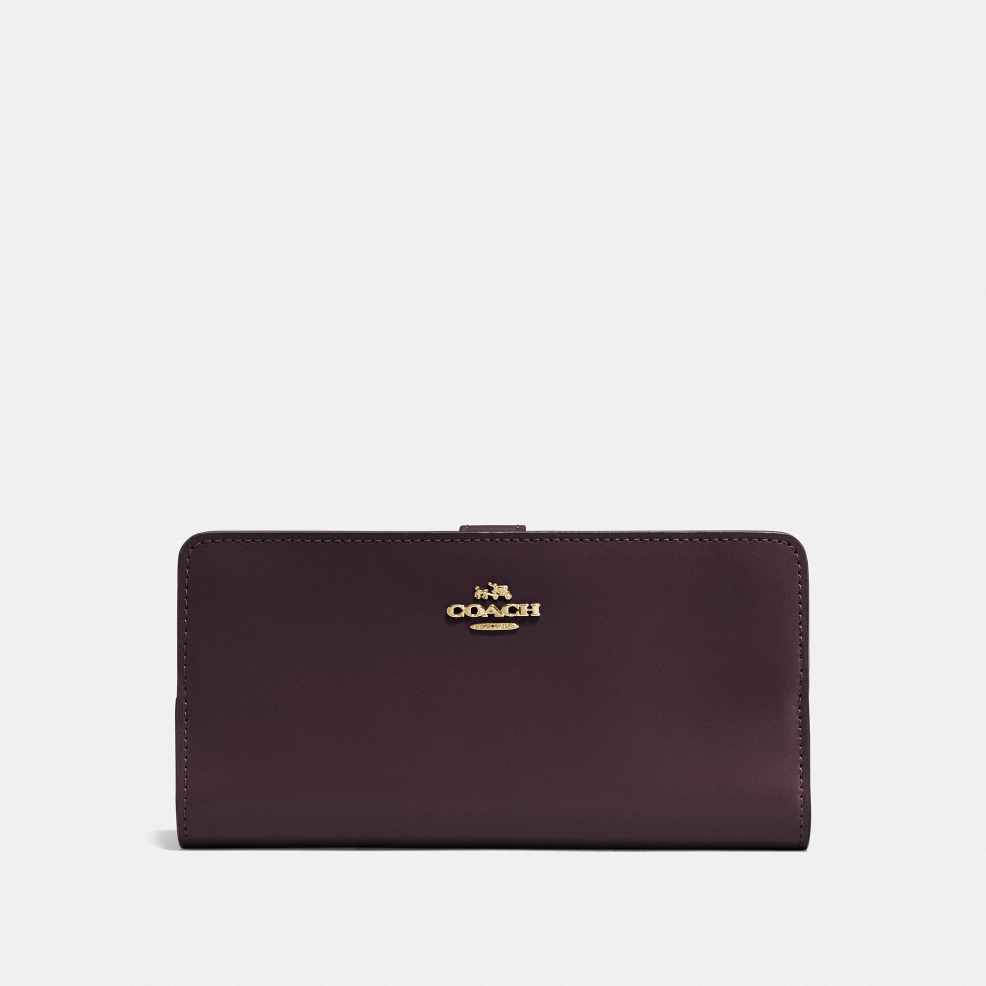 Coach Skinny Wallet - Oxblood/Light Gold