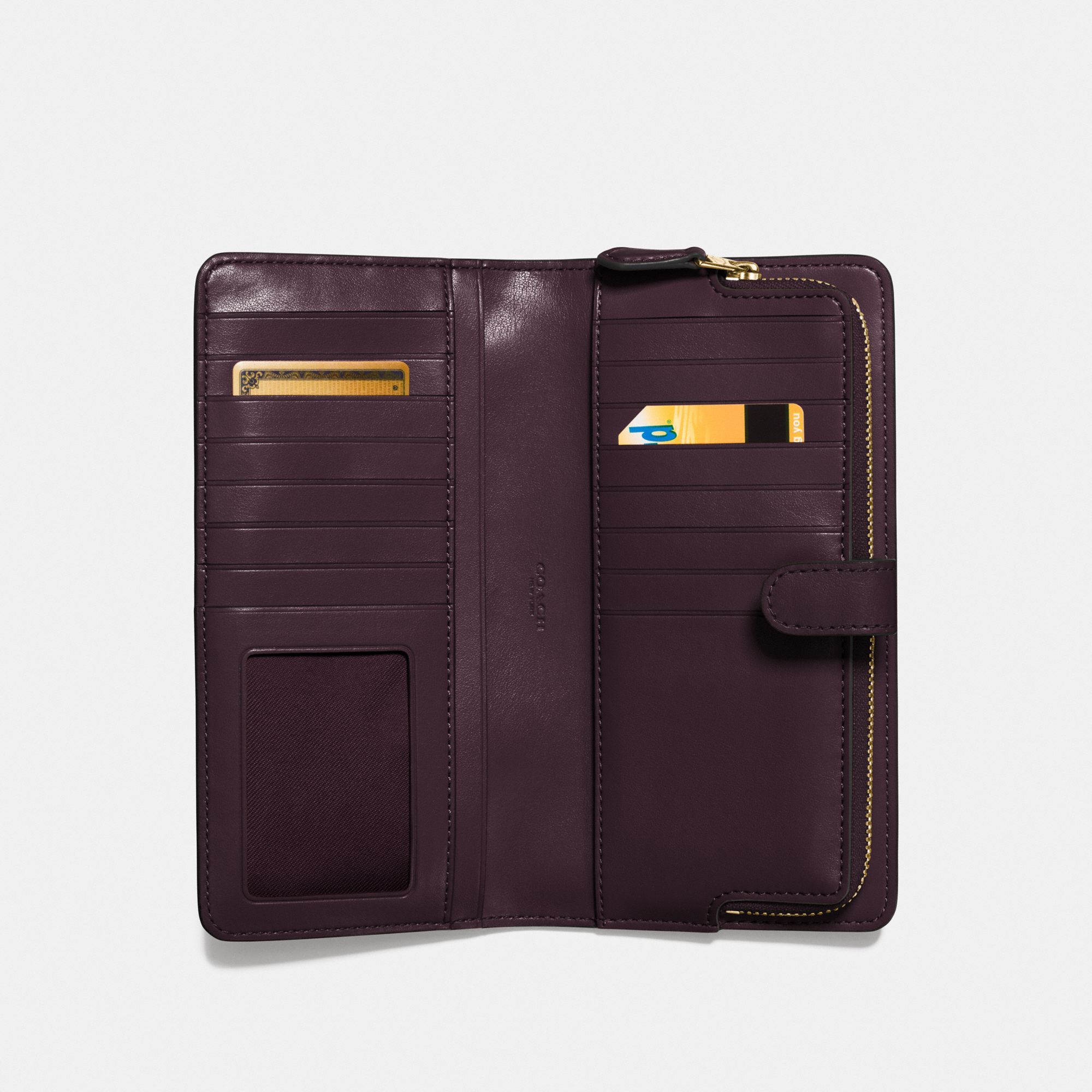 Coach Skinny Wallet - Oxblood/Light Gold