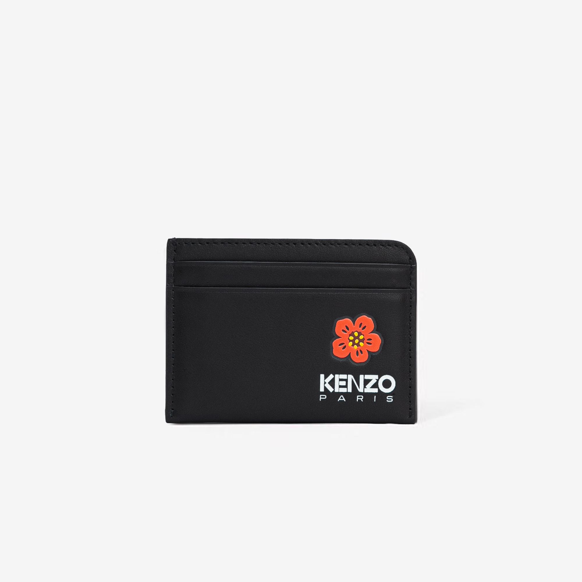  KENZO Leather 'Boke Flower' Card Holder - Black 
