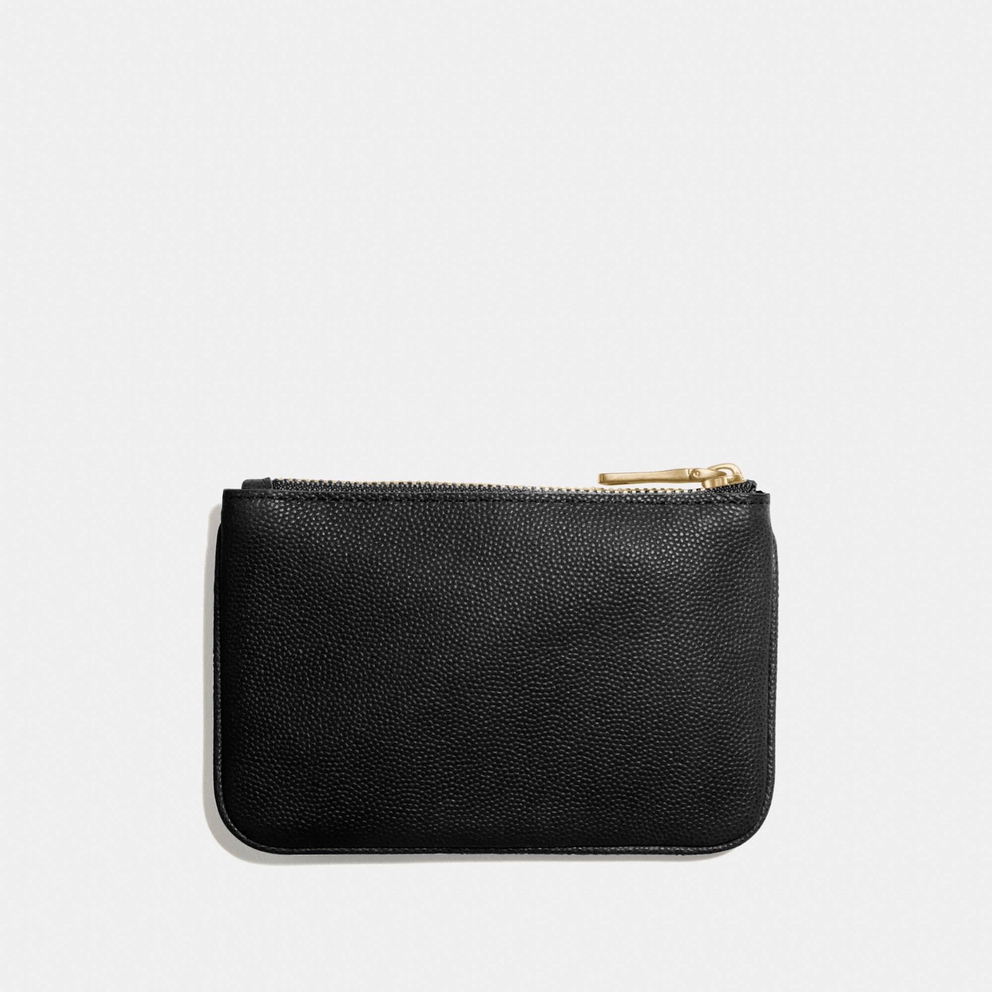 Coach Leather Coin Card Case 'Black'