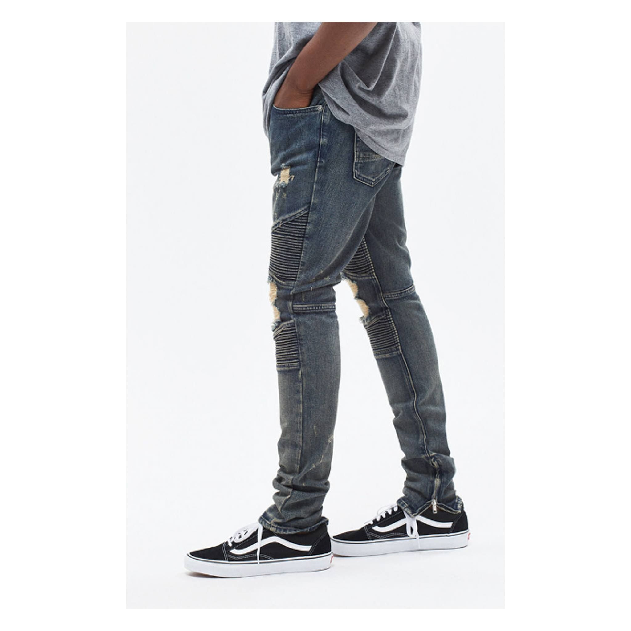 Pacsun Dark Moto Stacked Skinny Jean