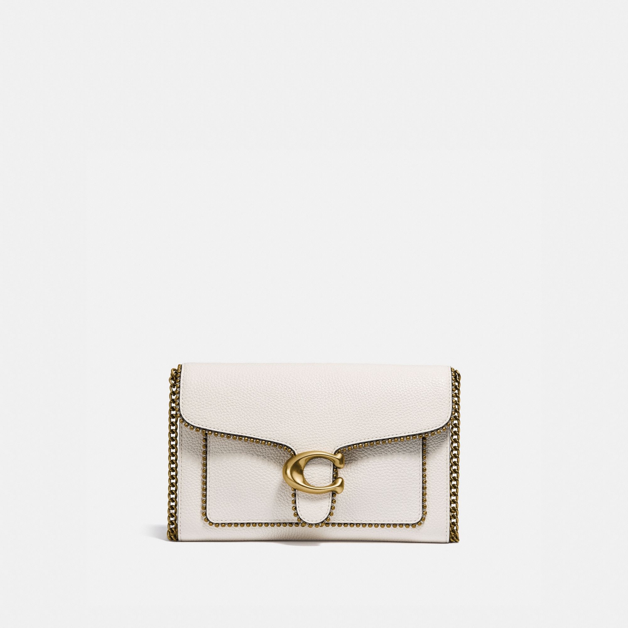 Coach Tabby Chain Clutch With Beadchain - Chalk