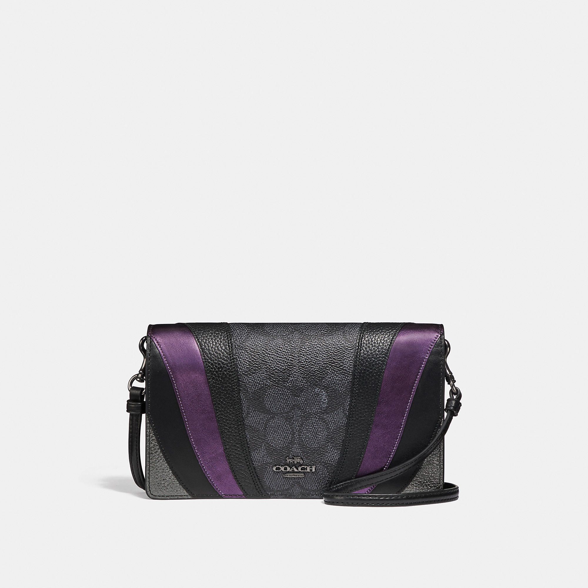 Coach Hayden Foldover Crossbody Clutch In Signature Canvas With Wave Patchwork