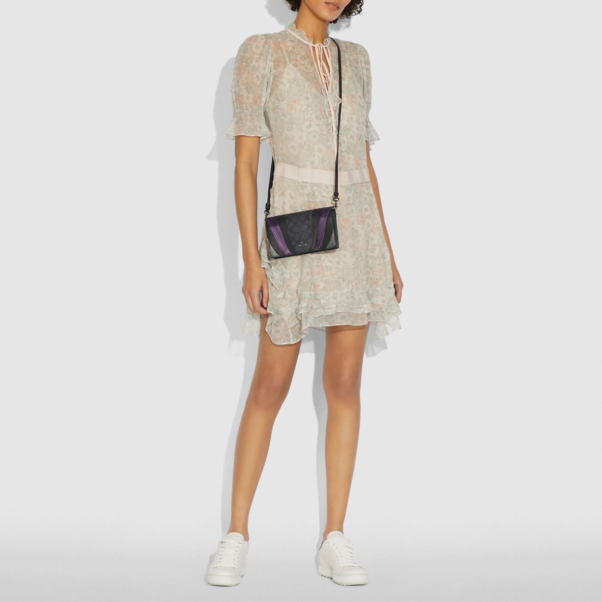 Coach Hayden Foldover Crossbody Clutch In Signature Canvas With Wave Patchwork