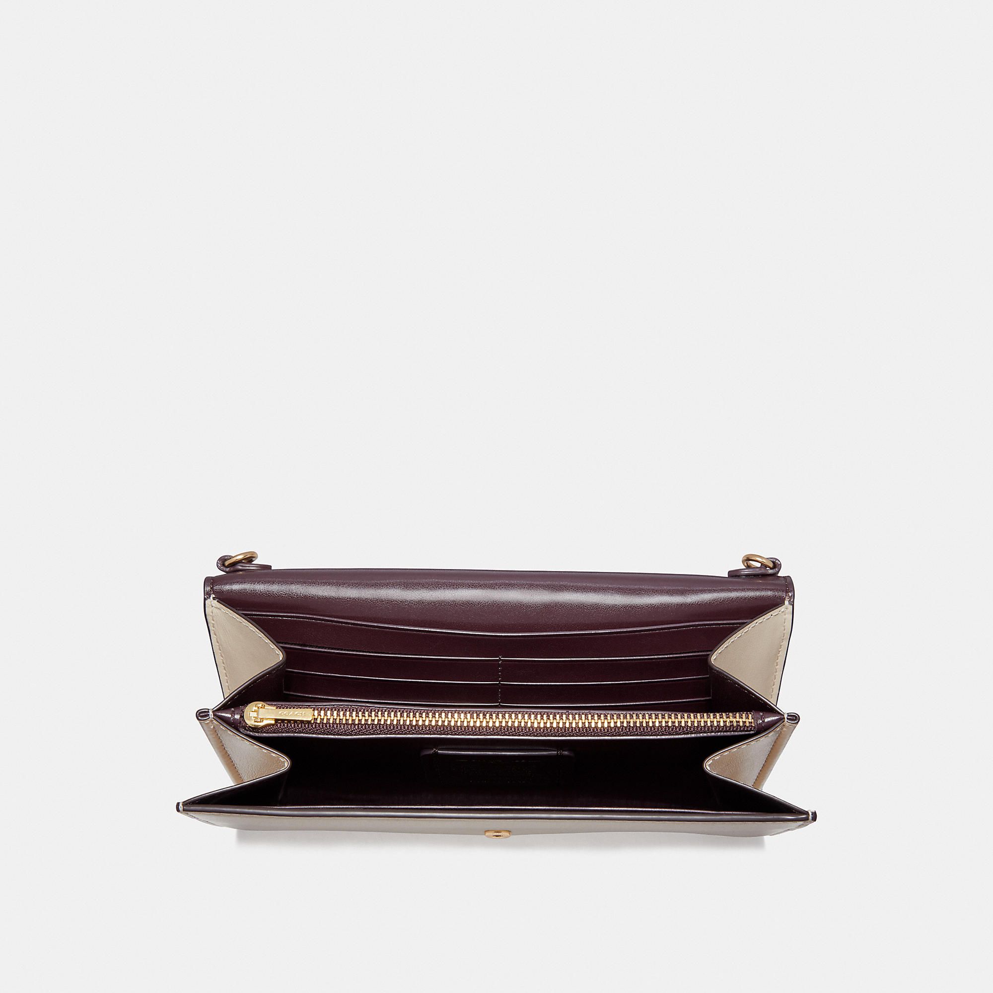 Coach Envelope Chain Wallet in Colorblock 'Light Peach'