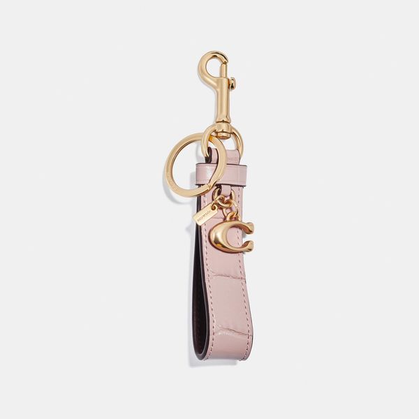  Coach Loop Bag Charm - Light Gold/Blossom 