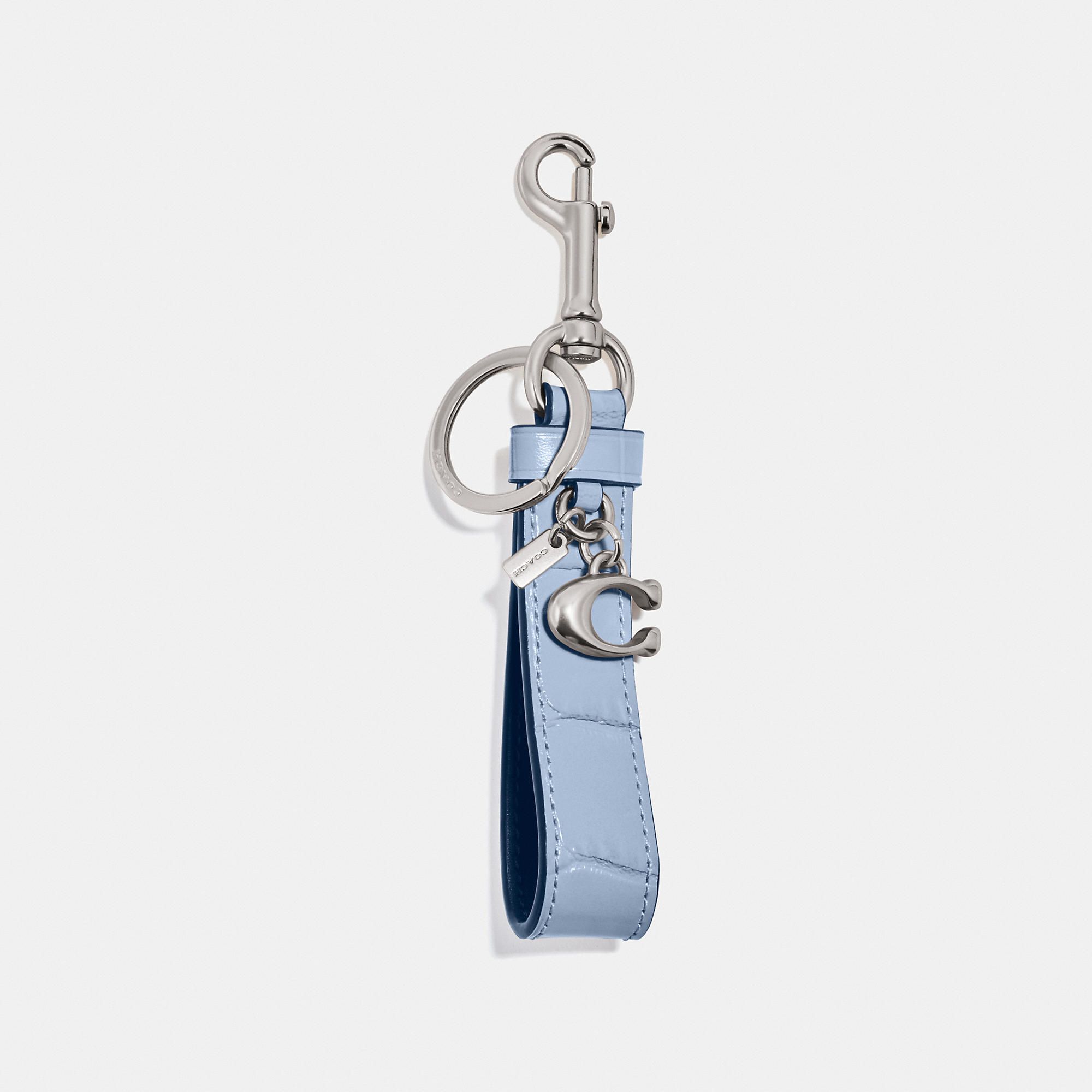  Coach Loop Bag Charm - Silver/Mist 