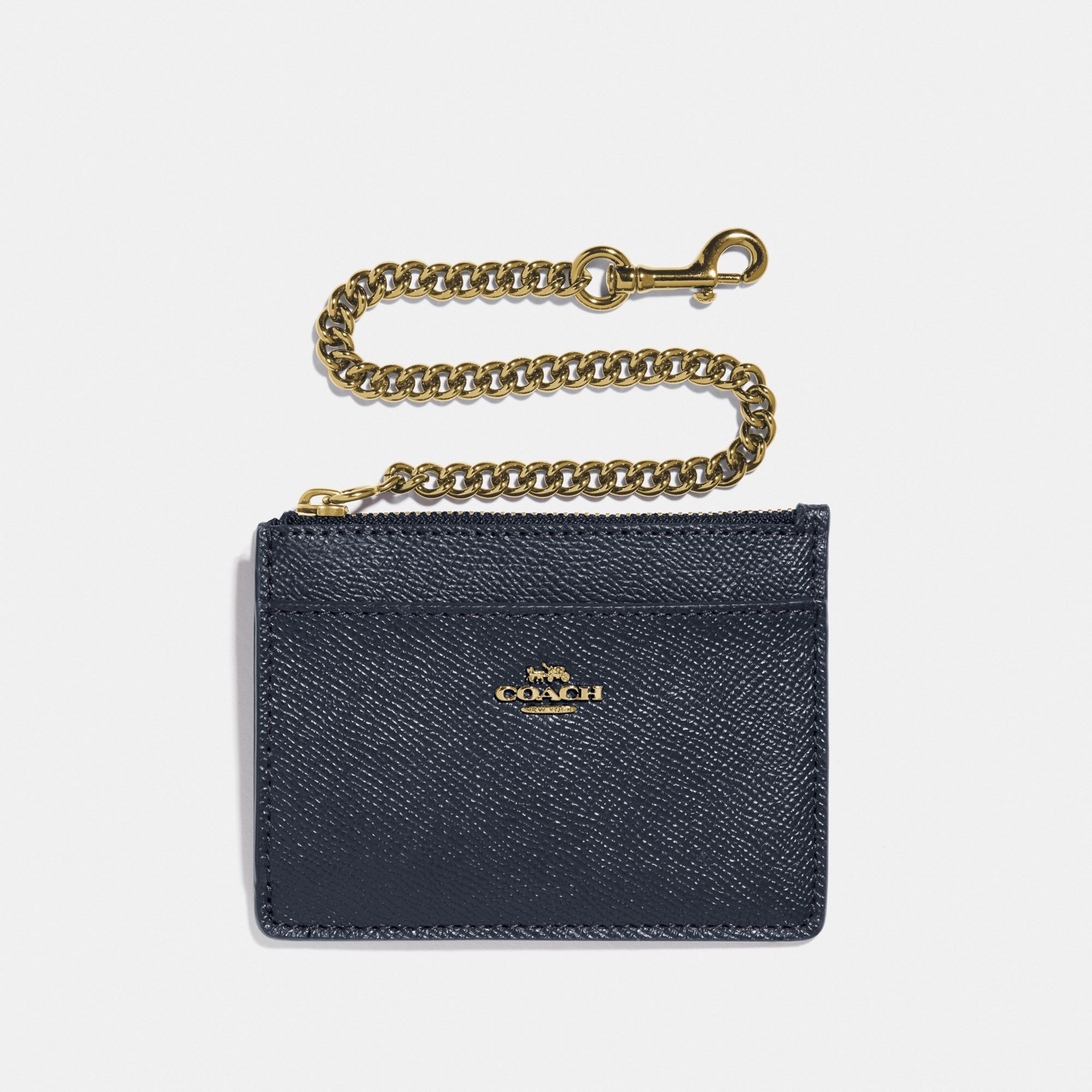 Coach Chain Card Case 'Midnight Navy'