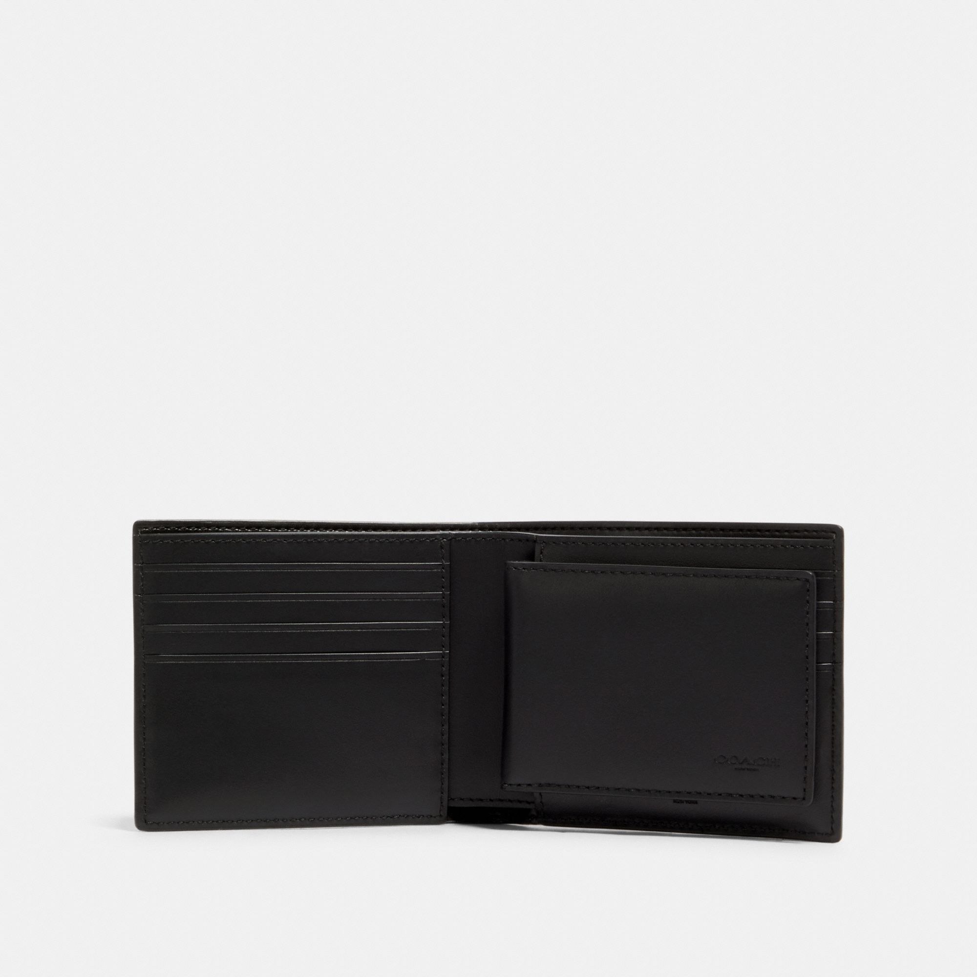 Coach 3 In 1 Wallet With Reflective Varsity Stripe And Coach Patch - Black