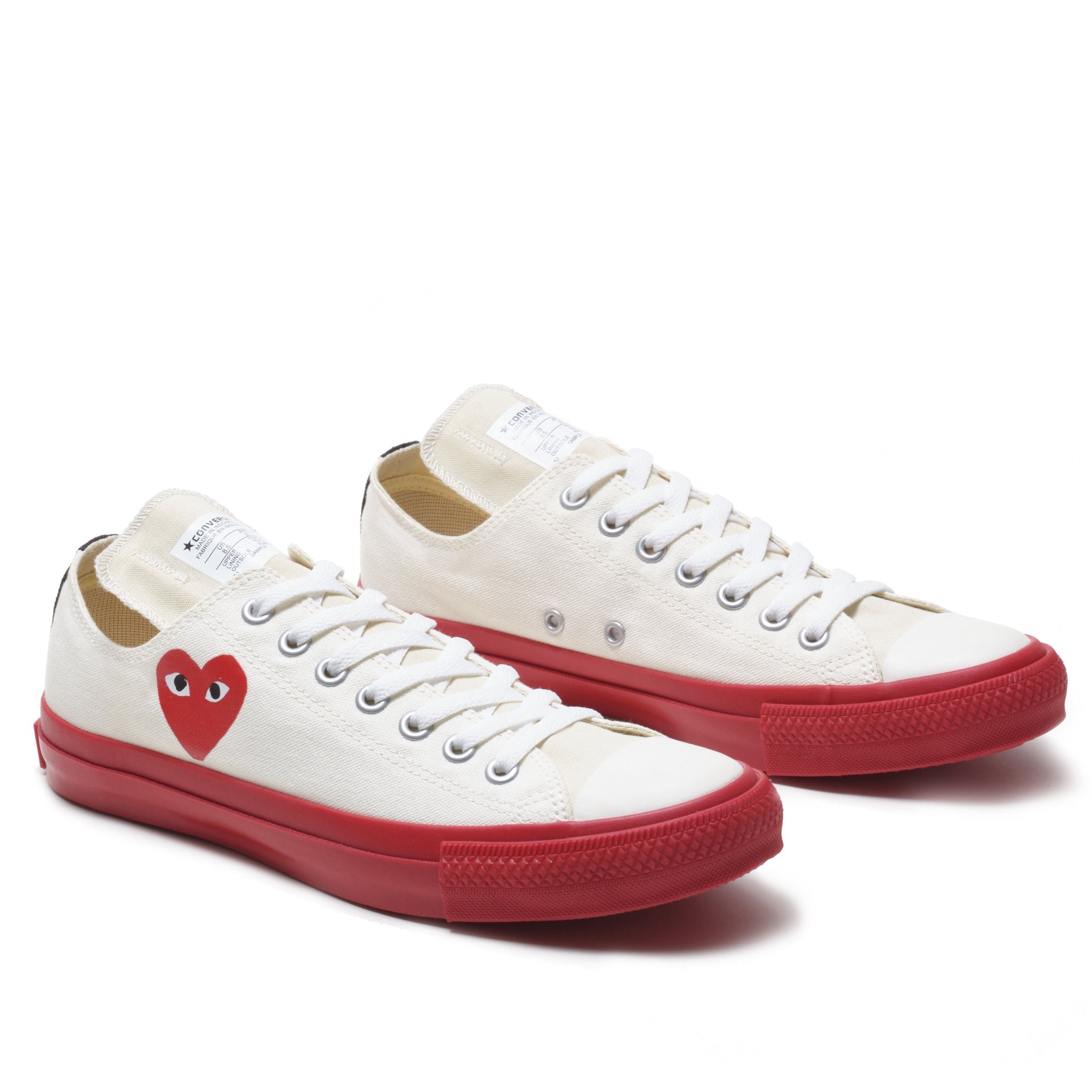  Comme des Garcons PLAY x Converse Chuck Taylor Low - Off White / Red 