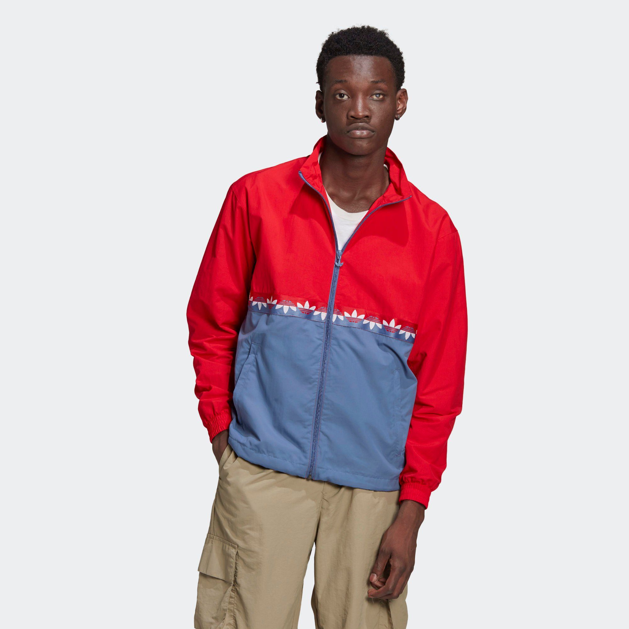 adidas Adicolor Sliced Trefoil Track Top - Crew Blue/Scarlet