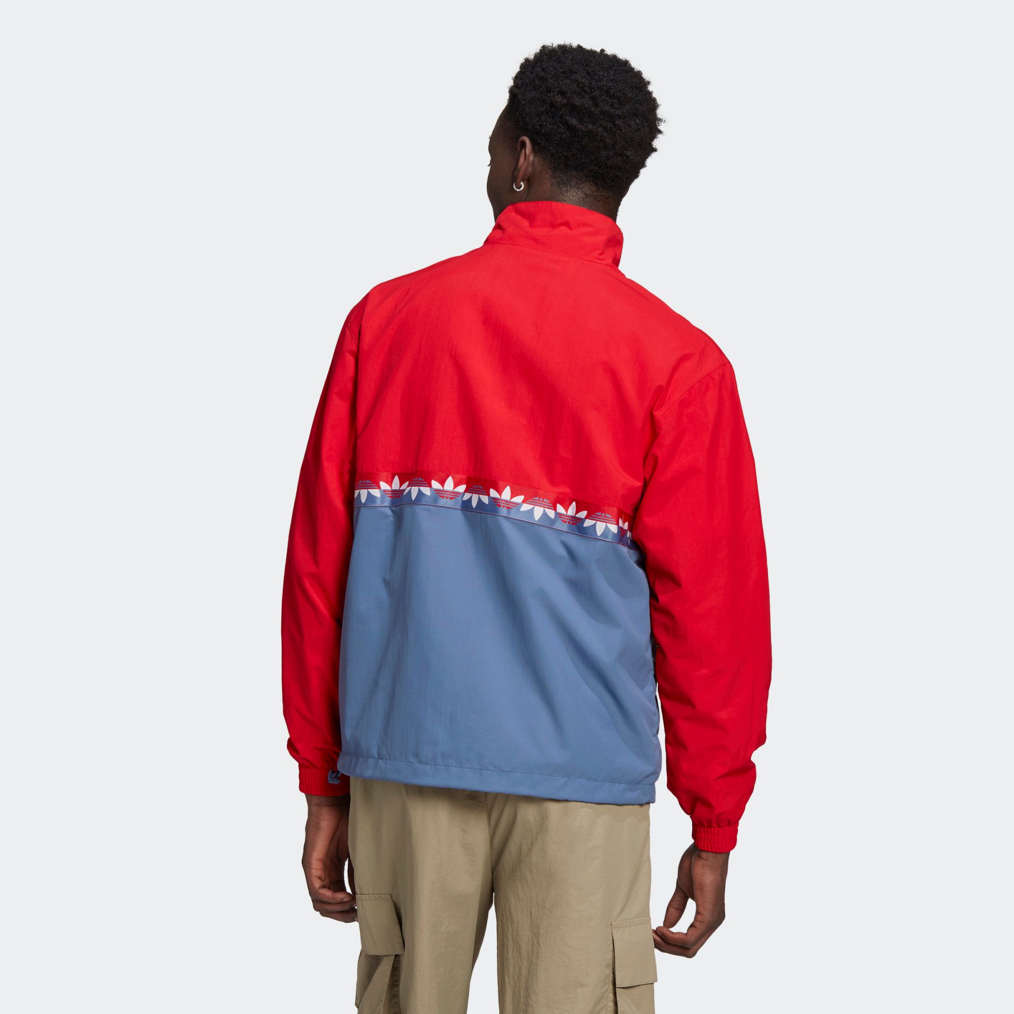 adidas Adicolor Sliced Trefoil Track Top - Crew Blue/Scarlet