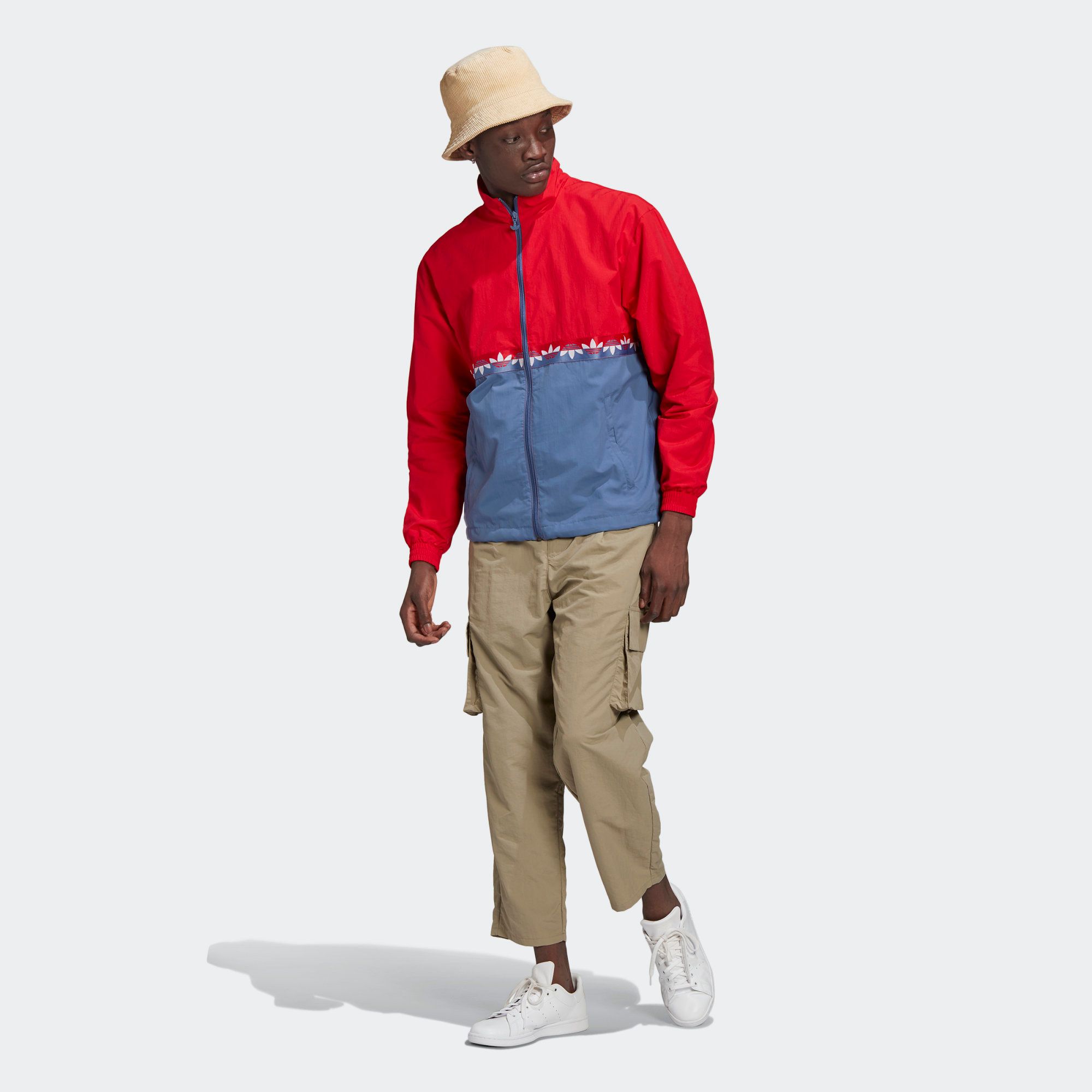 adidas Adicolor Sliced Trefoil Track Top - Crew Blue/Scarlet