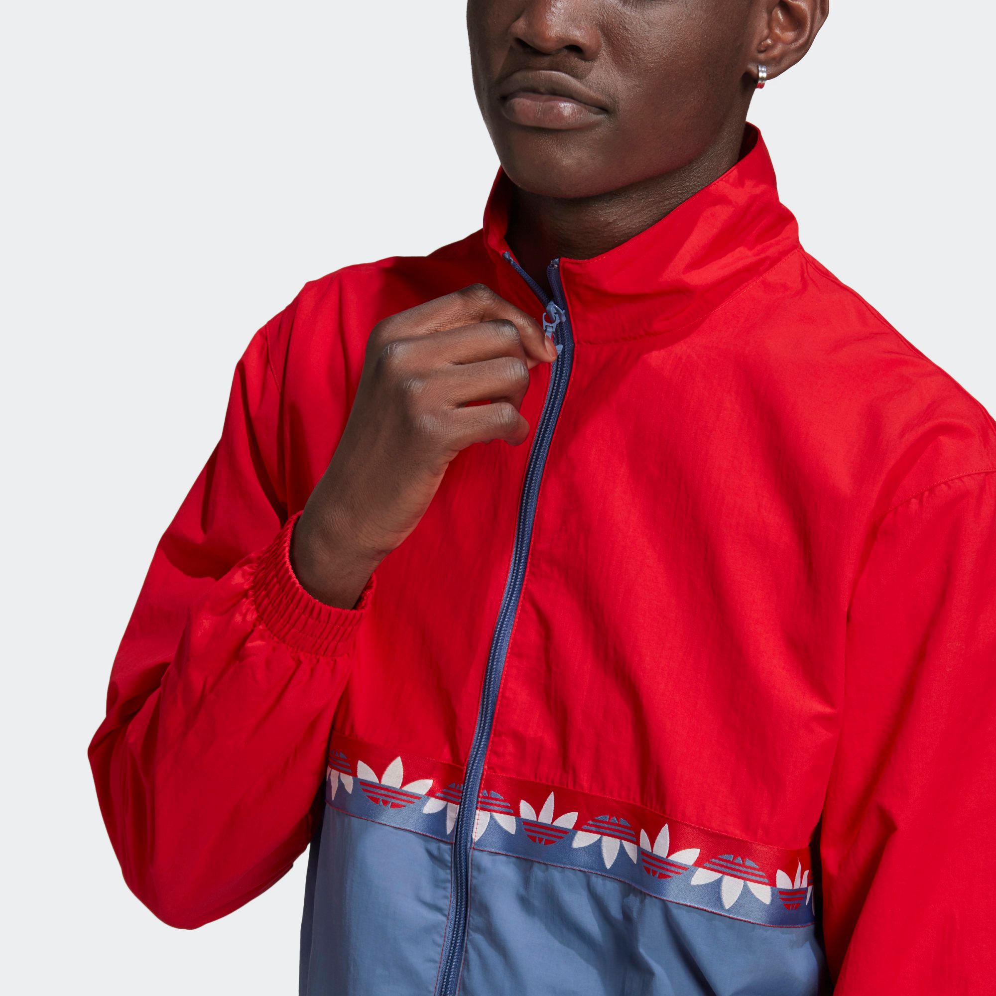 adidas Adicolor Sliced Trefoil Track Top - Crew Blue/Scarlet