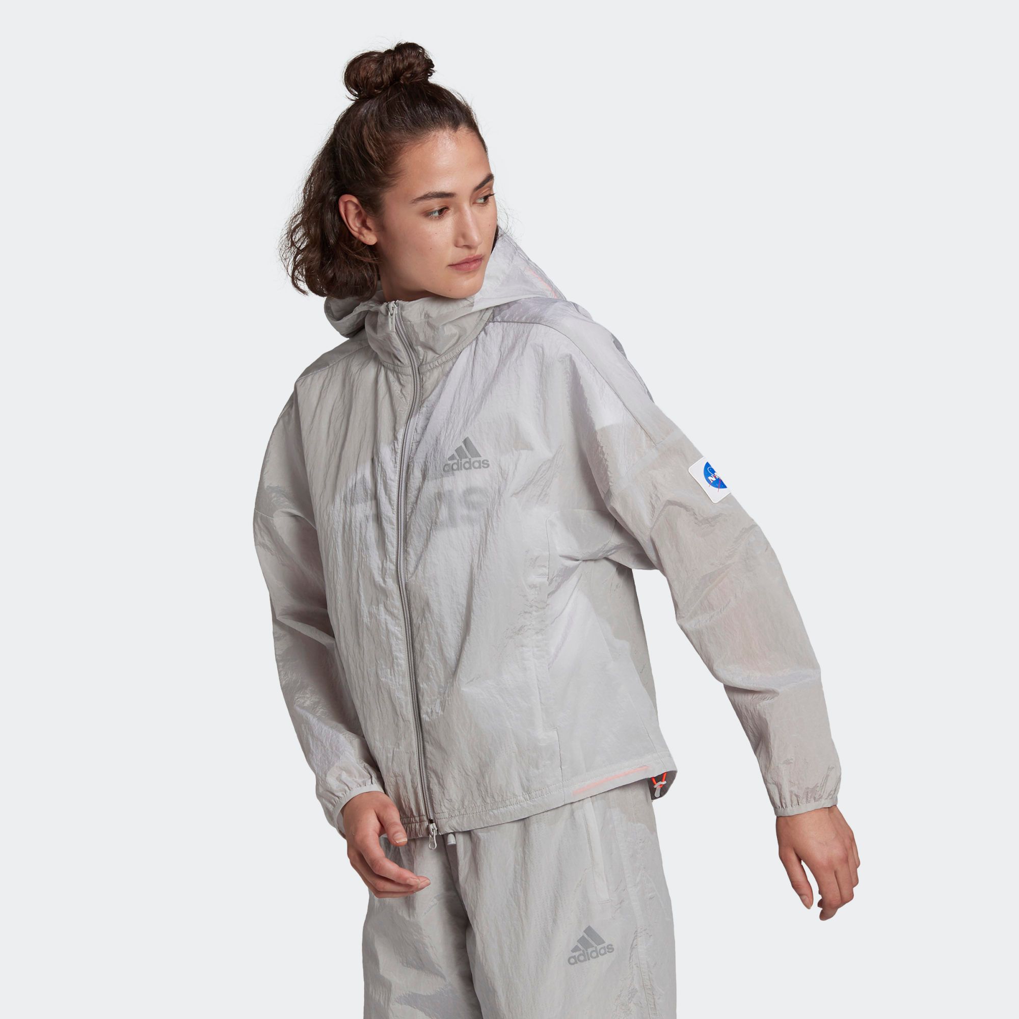 adidas Sportswear Crop Windbreaker - Grey Two