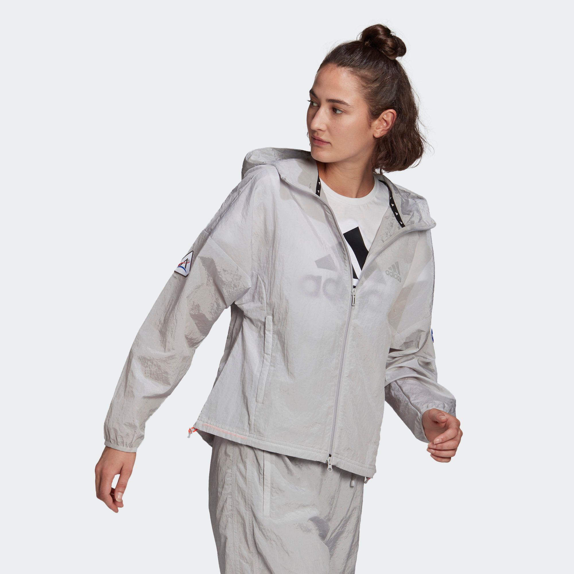 adidas Sportswear Crop Windbreaker - Grey Two