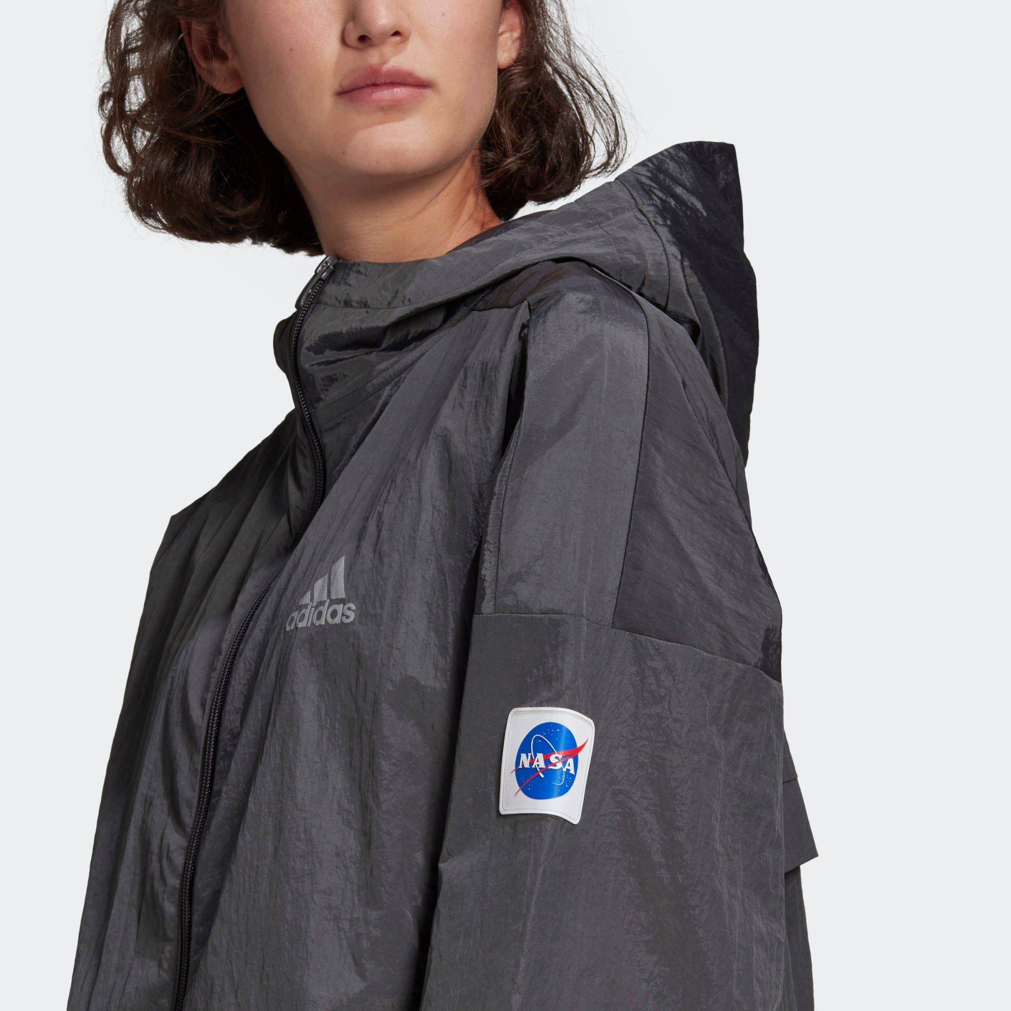 adidas Sportswear Crop Windbreaker - Grey Six