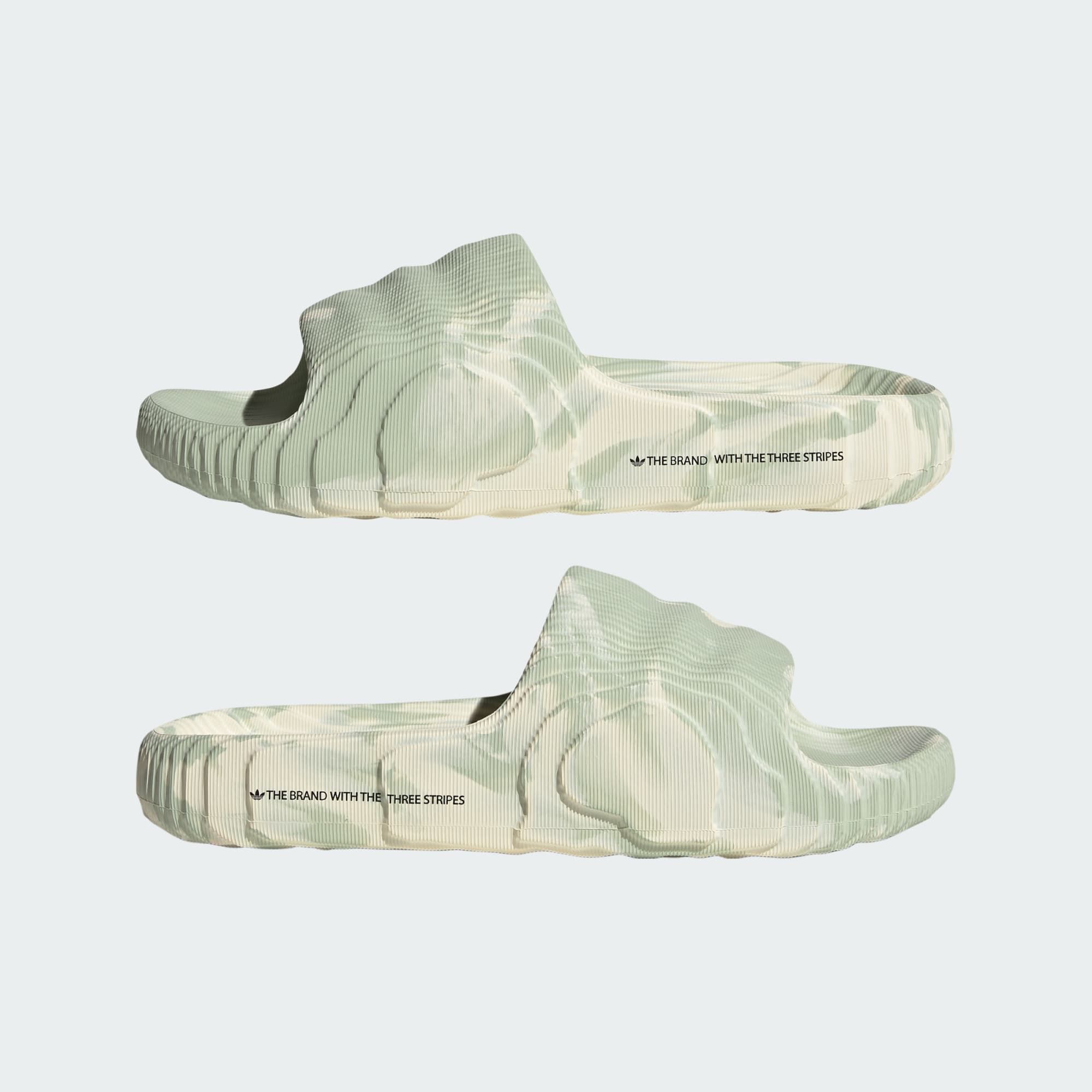  adidas Adilette 22 Slides - Cream White / Linen Green 