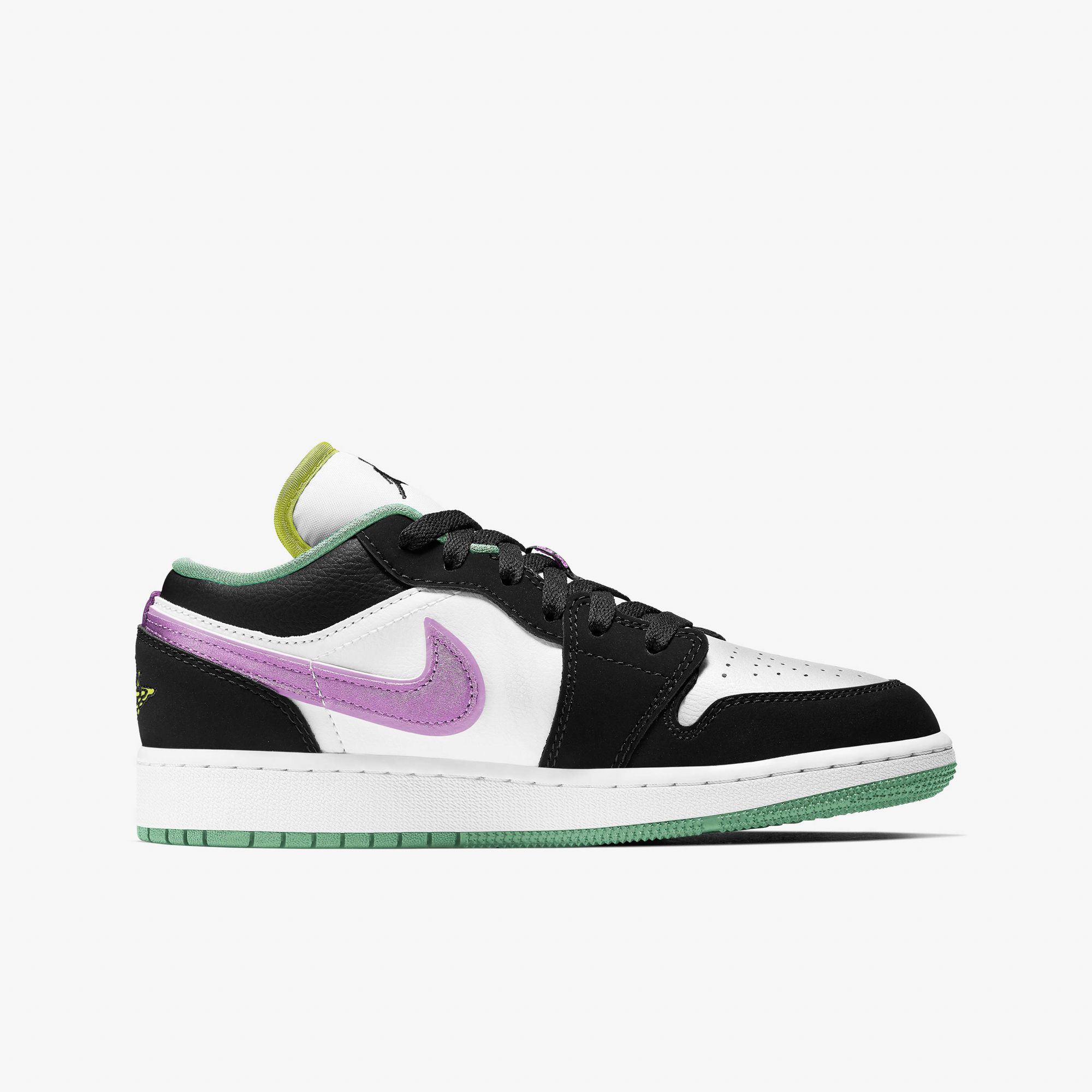 Air Jordan 1 Low GS - Green Glow/Violet Shock