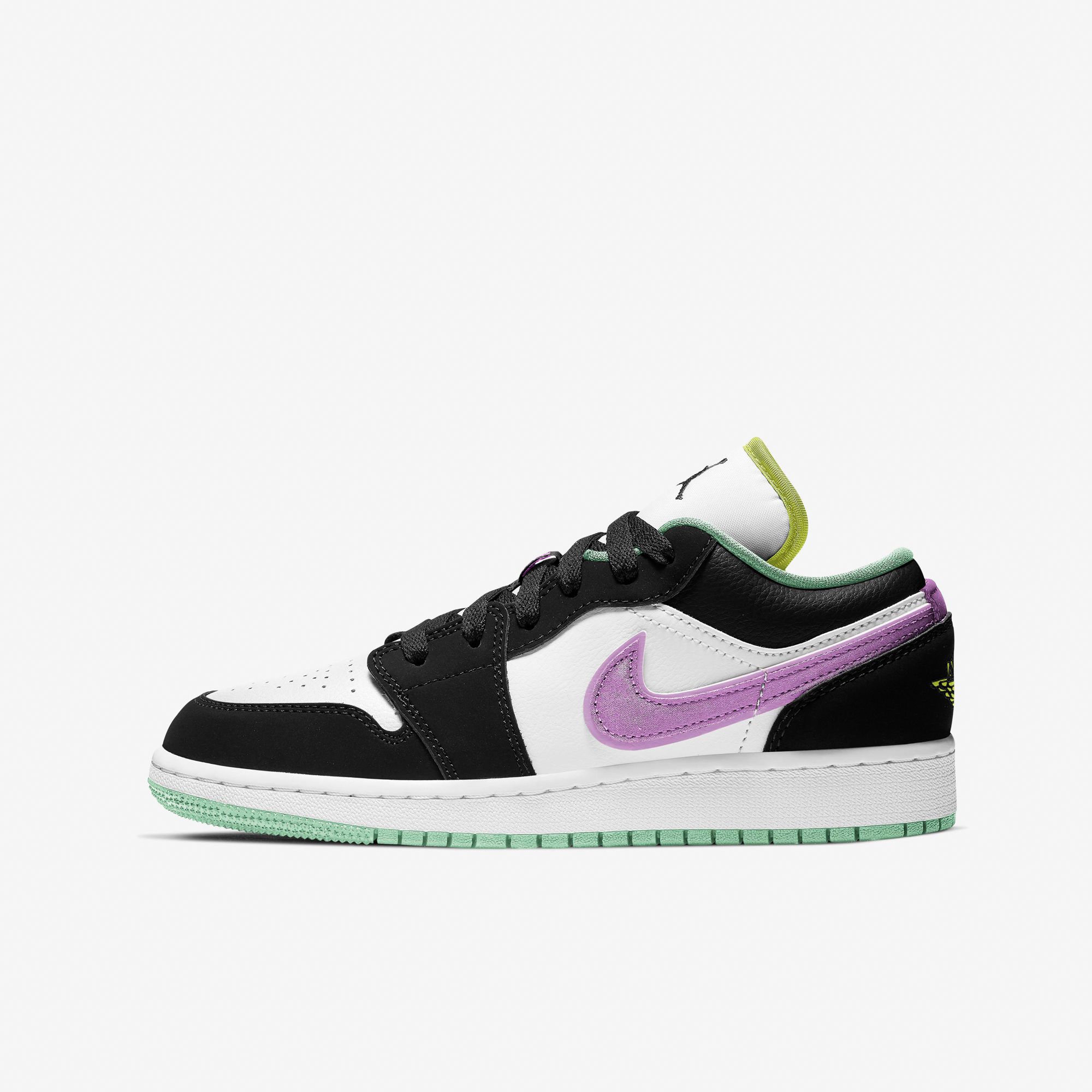 Air Jordan 1 Low GS - Green Glow/Violet Shock