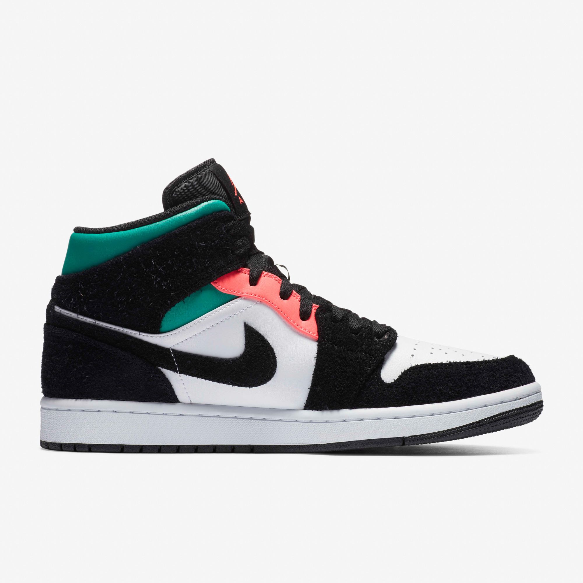 Air Jordan 1 Mid SE - Black/White/Light Solar Flare Heather