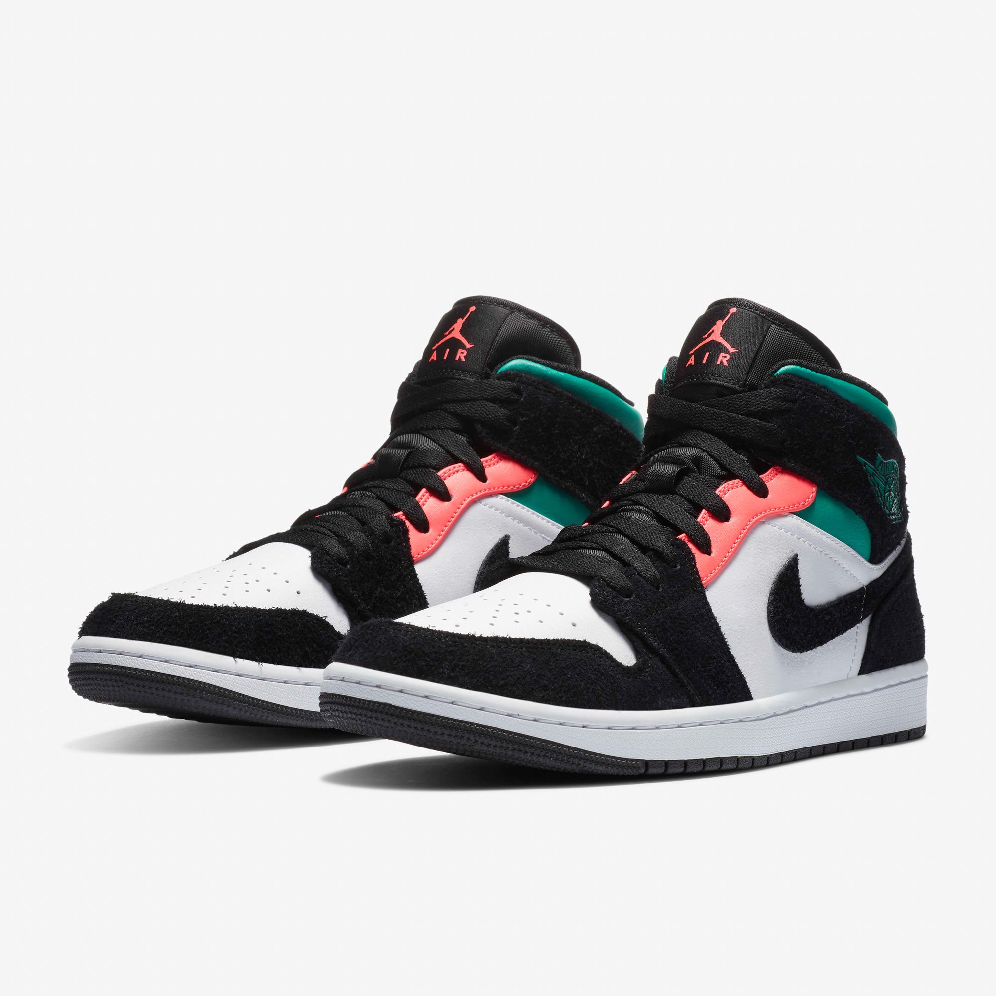 Air Jordan 1 Mid SE - Black/White/Light Solar Flare Heather