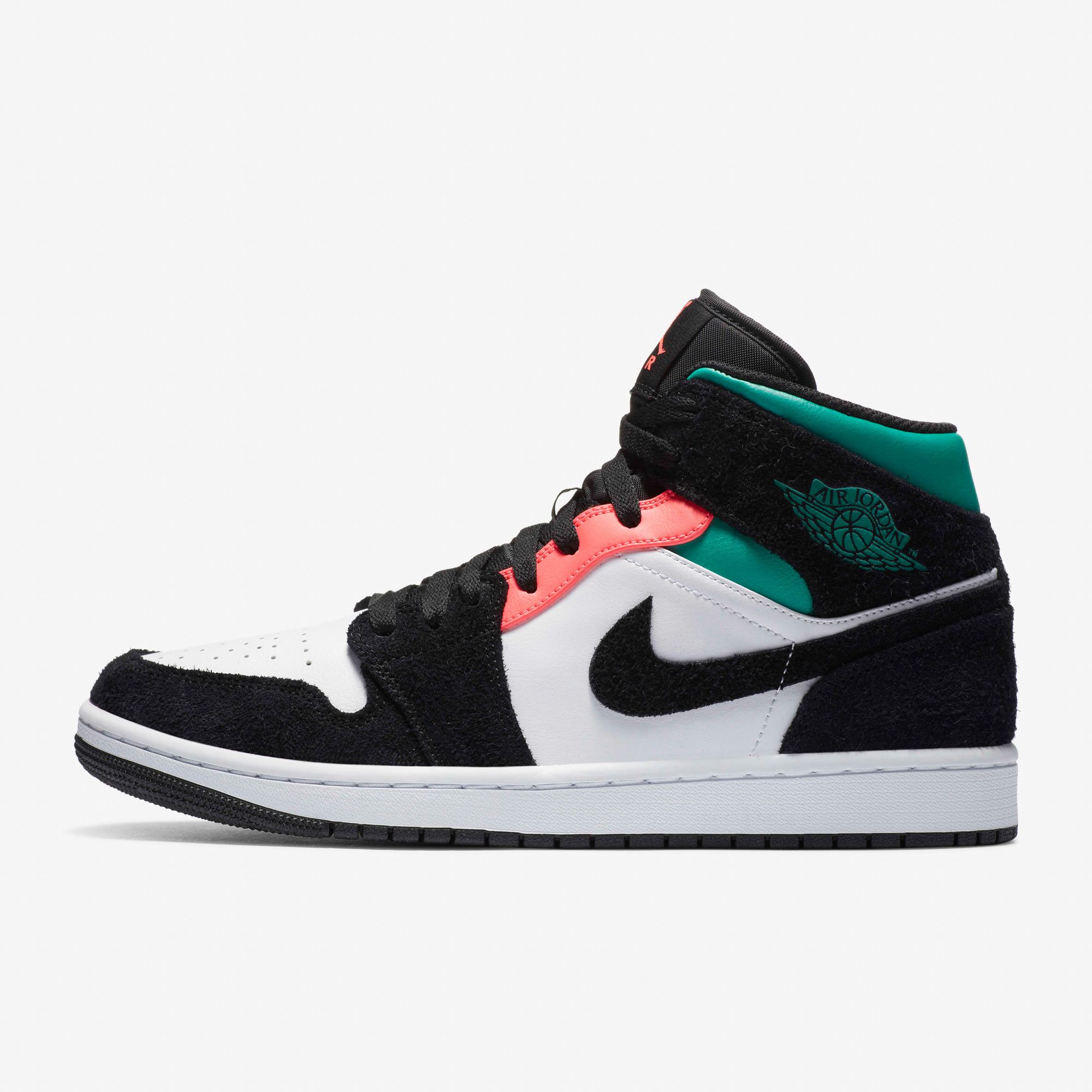 Air Jordan 1 Mid SE - Black/White/Light Solar Flare Heather