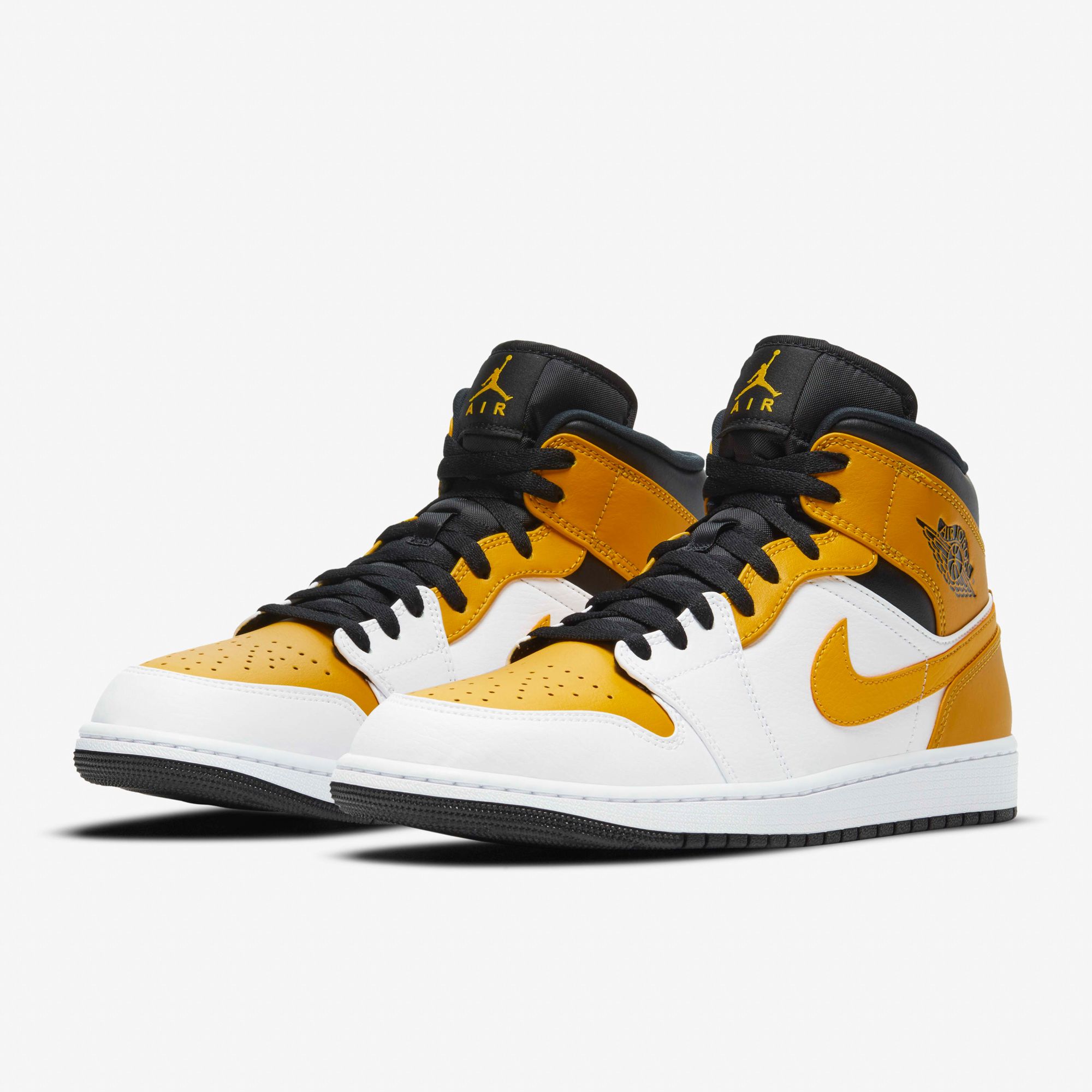 Air Jordan 1 Mid - White/University Gold