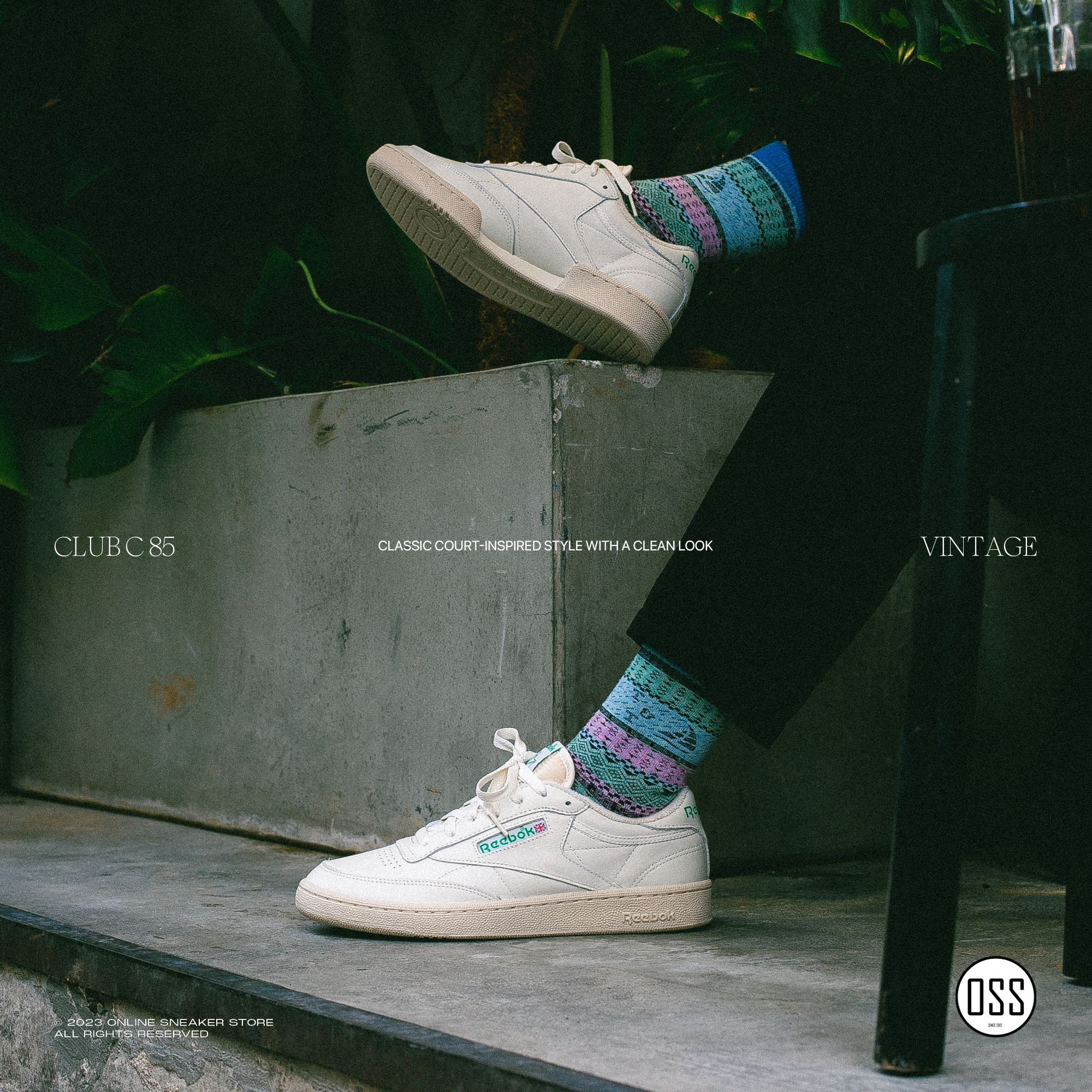  Reebok Club C 85 Vintage - Chalk / Glen Green 