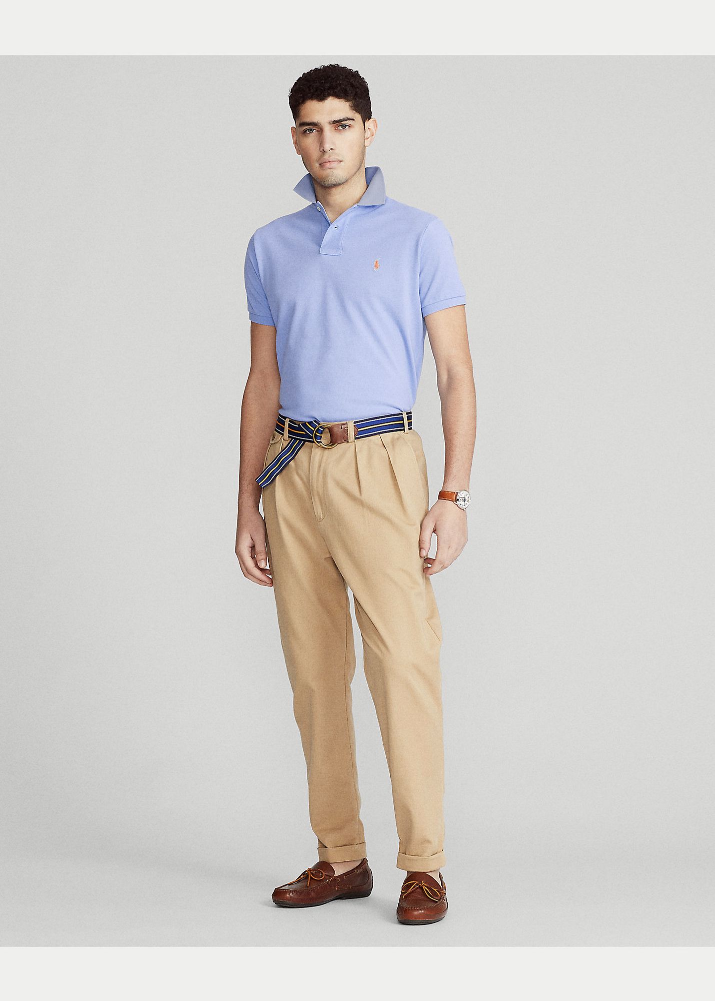  Ralph Lauren The Iconic Mesh Polo Shirt - Light Blue (Slim) 