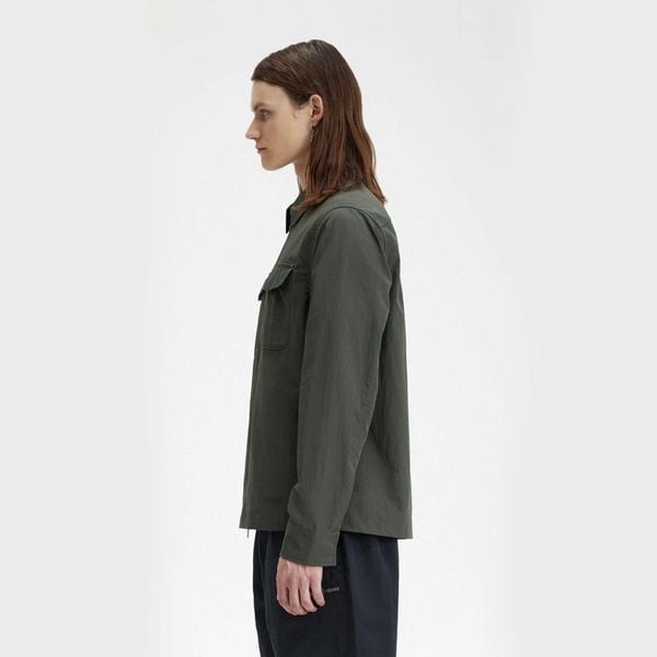 Fred Perry Zip-Through Overshirt - Field Green 