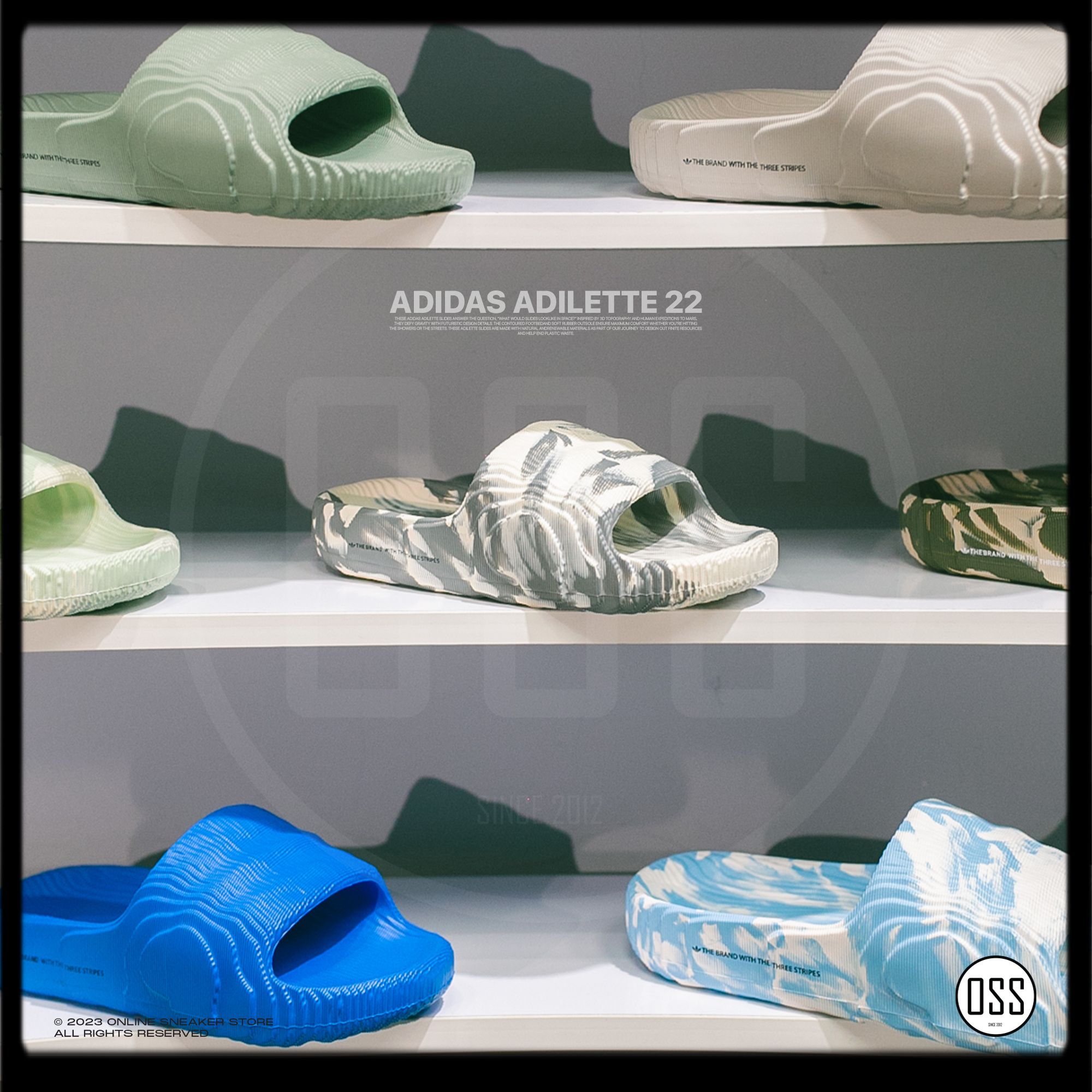 adidas Adilette 22 Slides - Wonder White / Grey Three