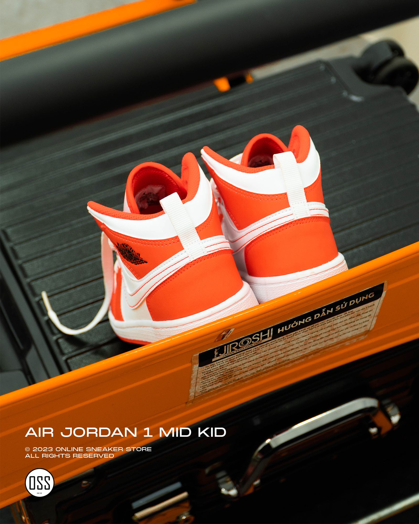  Air Jordan 1 Mid Kid - Electro Orange 