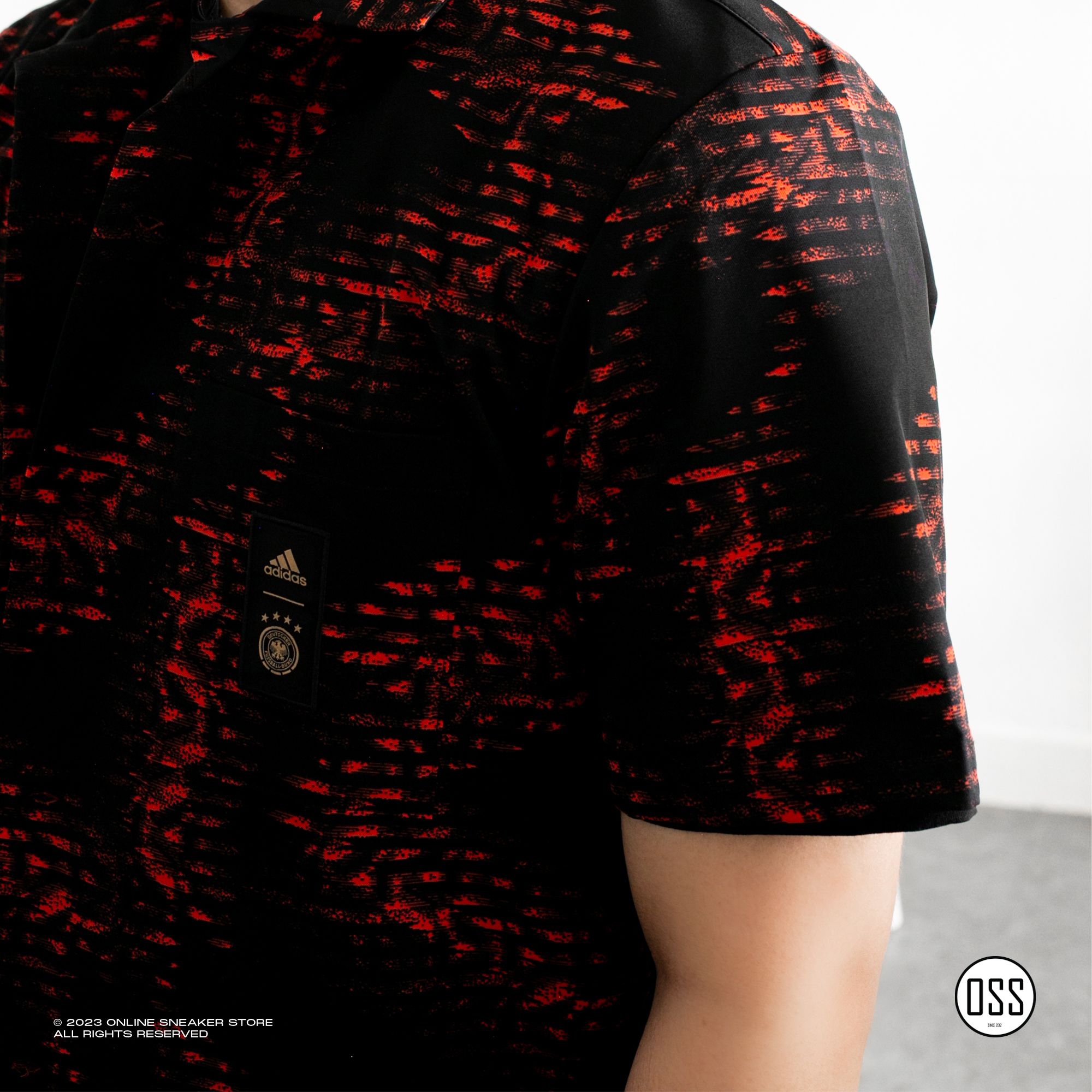 adidas Germany Icon Twill Shirt (World Cup 2022 Official Merchandise) - Black/Red