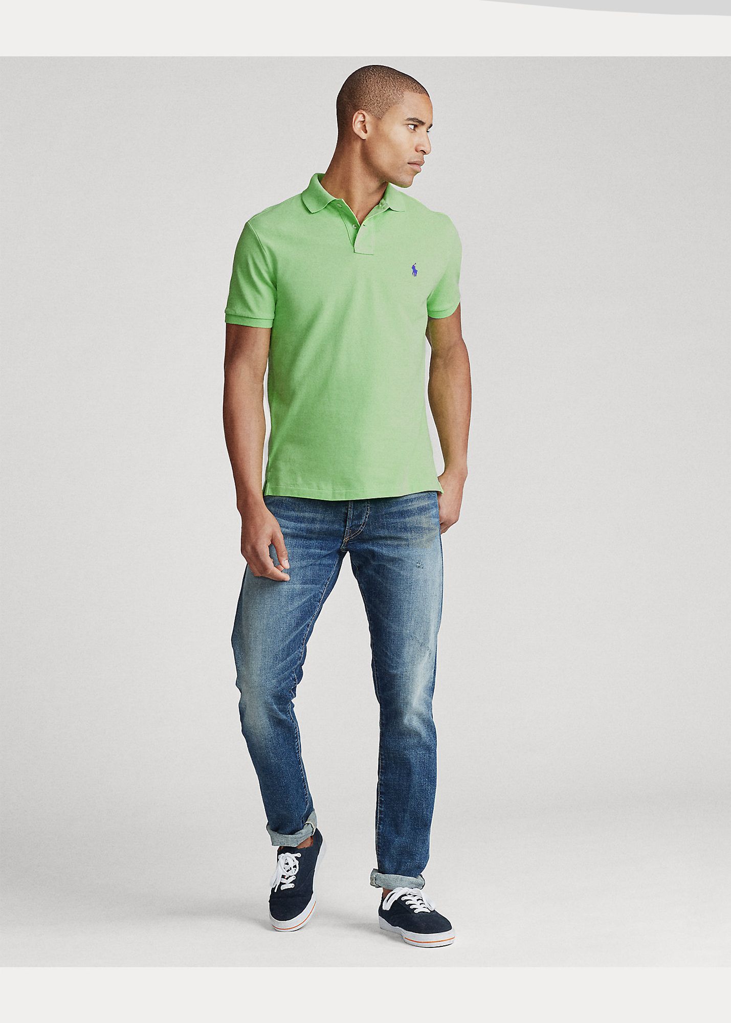  Ralph Lauren The Iconic Mesh Polo Shirt - Kiwi Lime (Slim) 