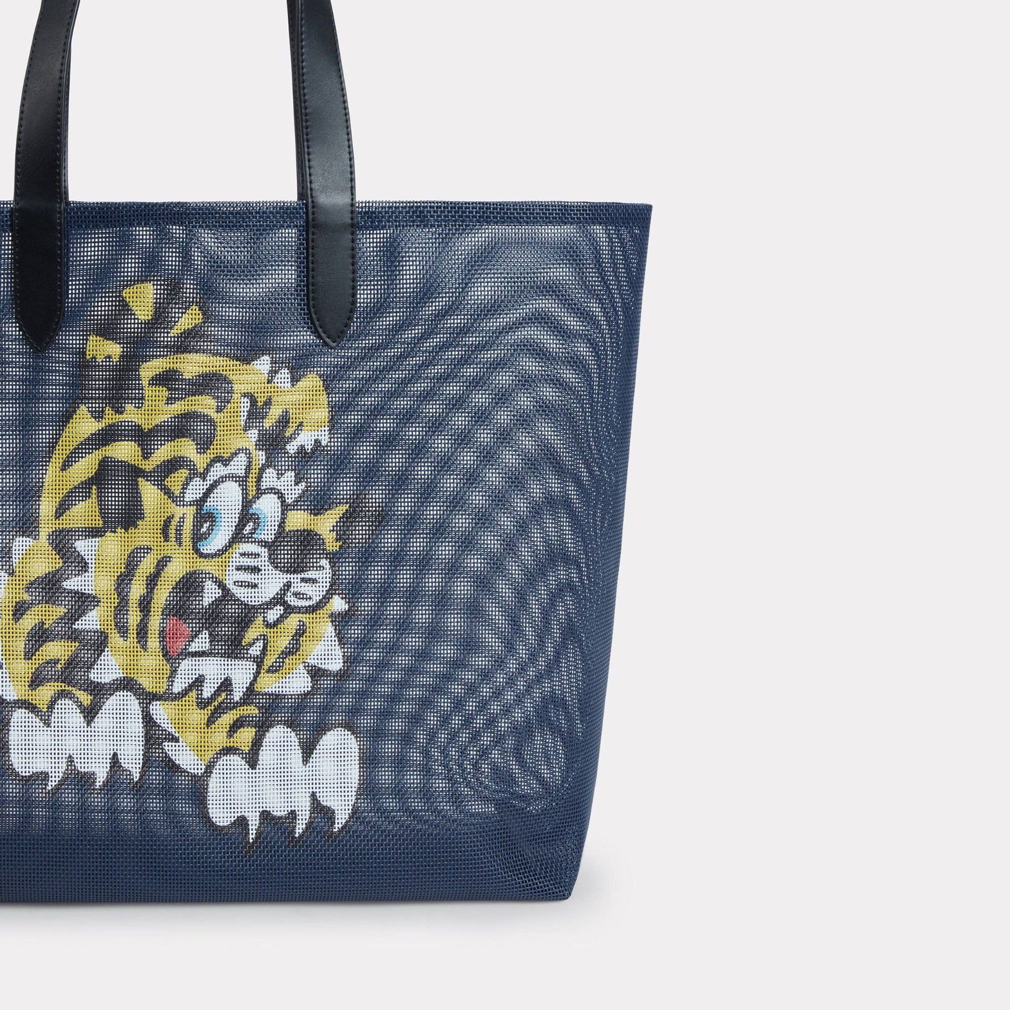 'KENZO Play' Large Tote Bag In Mesh - Navy Blue